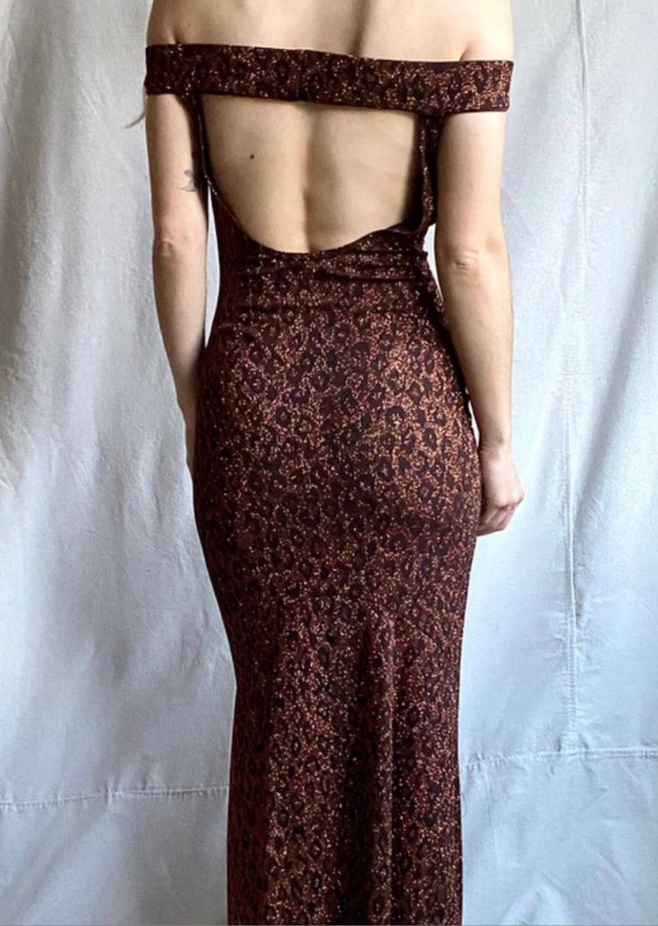 Y2k Jessica McClintock Sparkly Cheetah Gown (Fits 2)