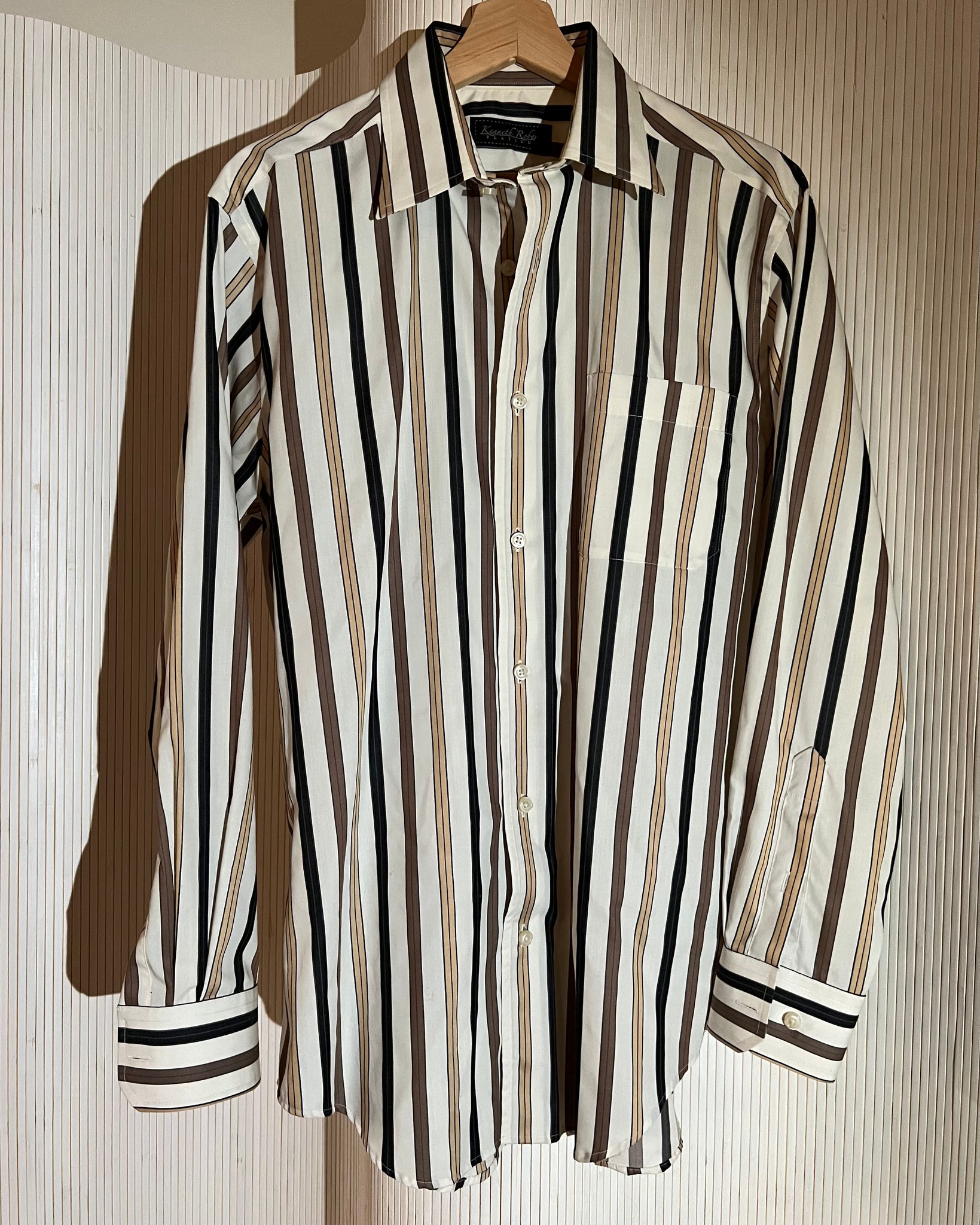 Wide Stripe Cotton Shirt (Mens M)