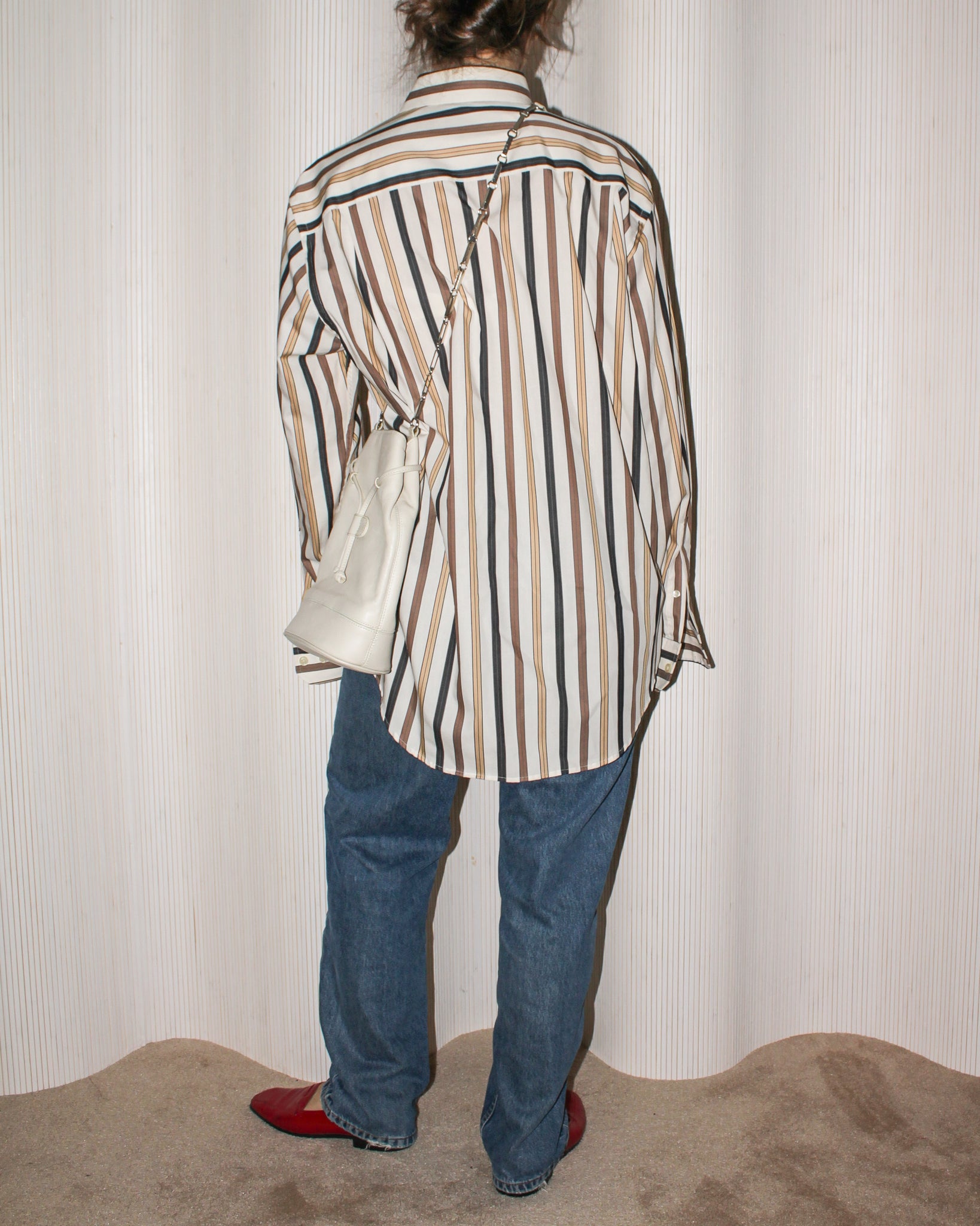 Wide Stripe Cotton Shirt (Mens M)