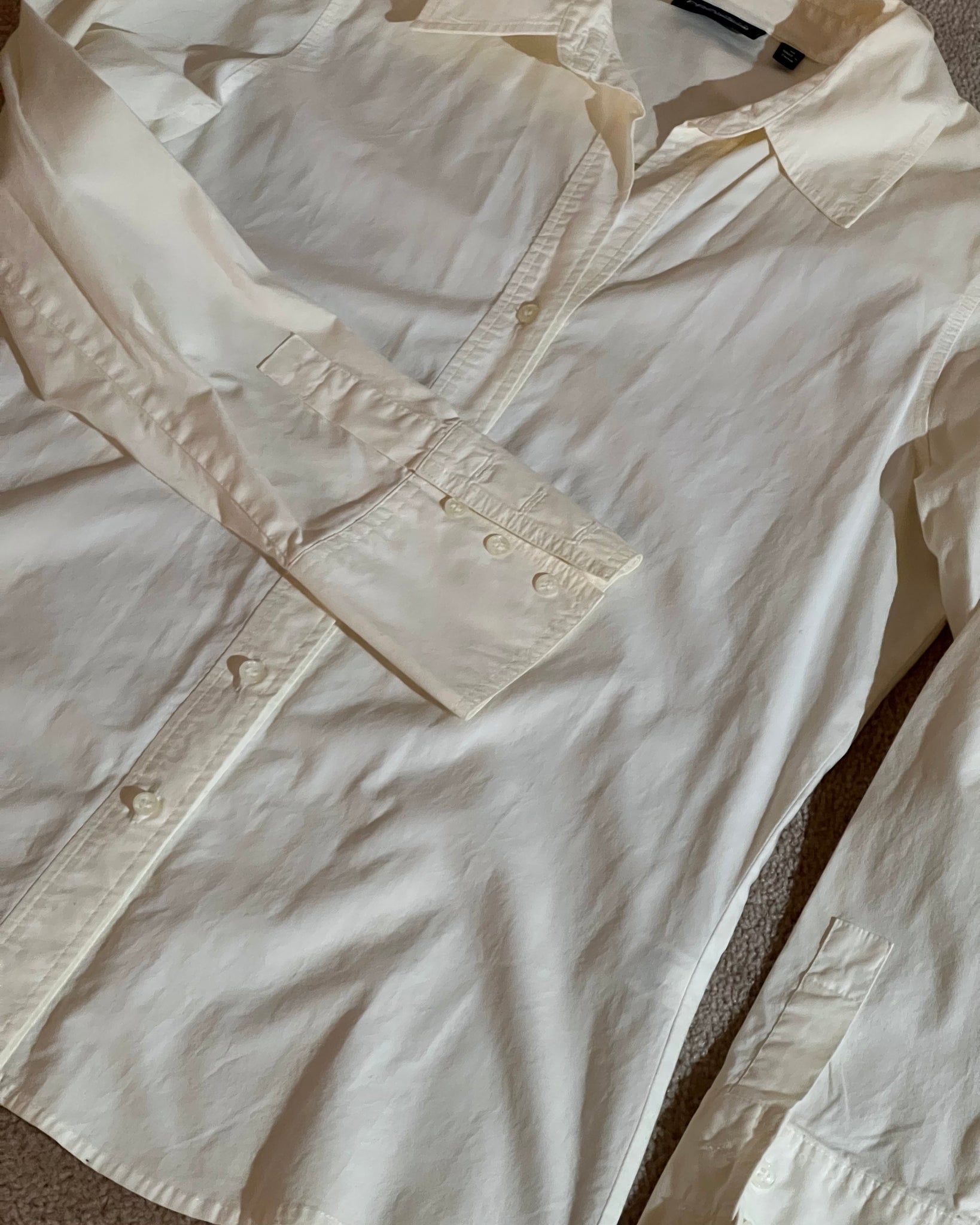 Buttery Ivory Cotton Shirt (Womens M)