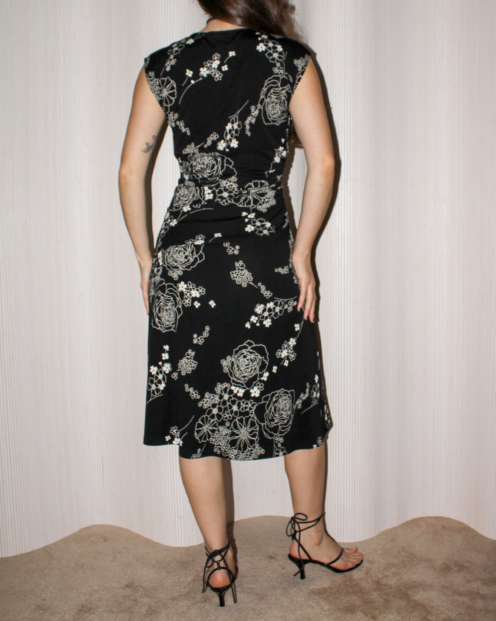 Y2k Black Floral Dress (Fits S/M)