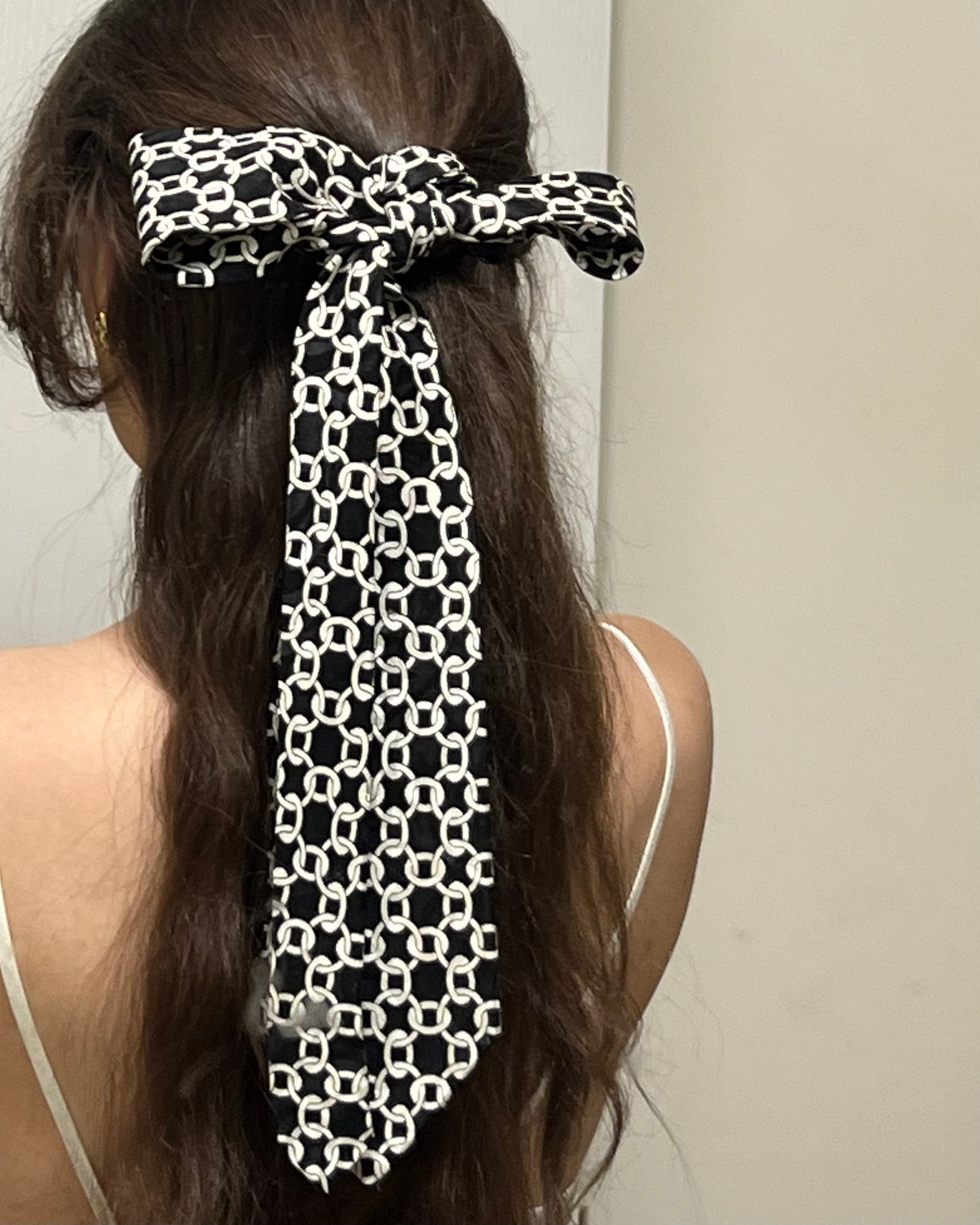 Chain Print Silk Neck Tie