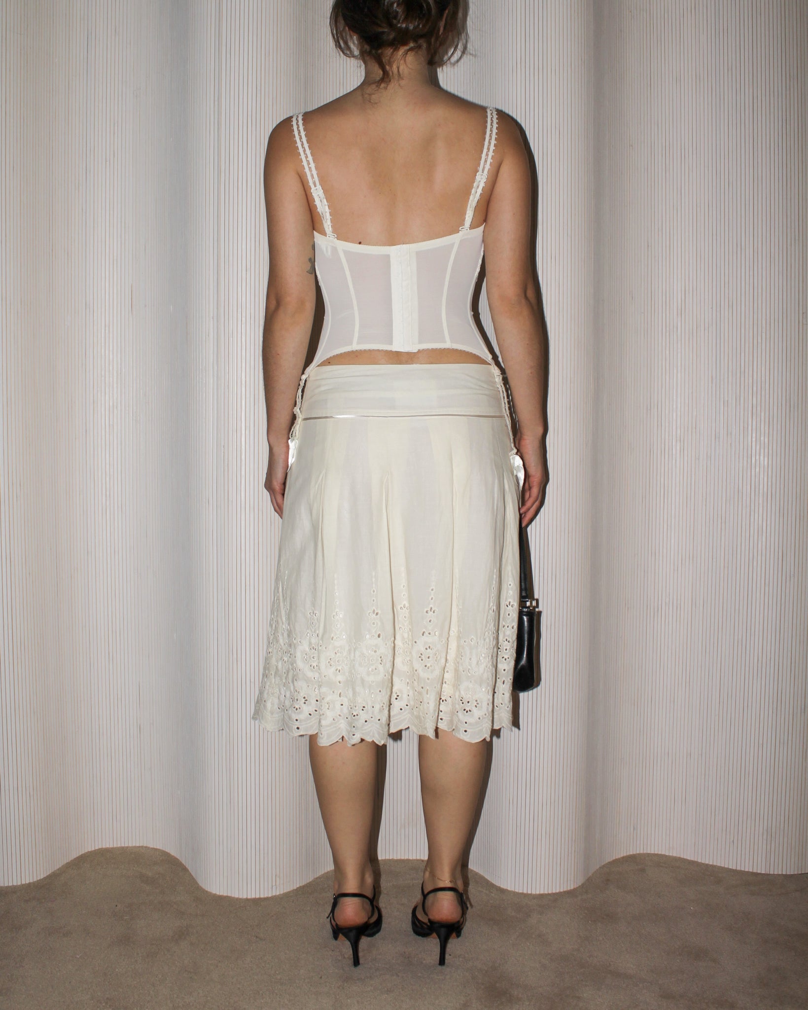 Ivory Cotton Eyelet Skirt (Fits S/M)