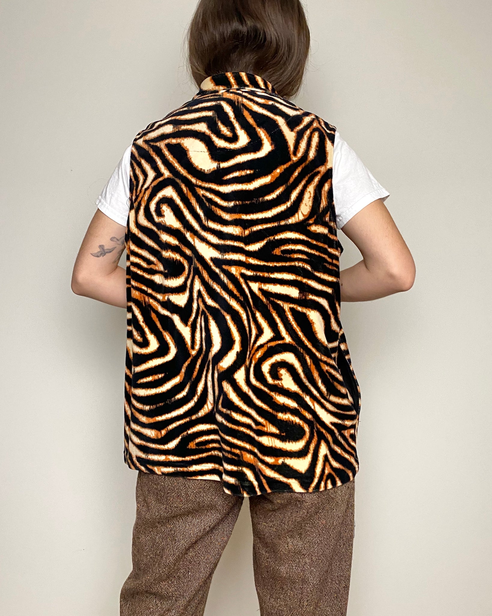 2000s Zebra Fleece Vest (size XL)