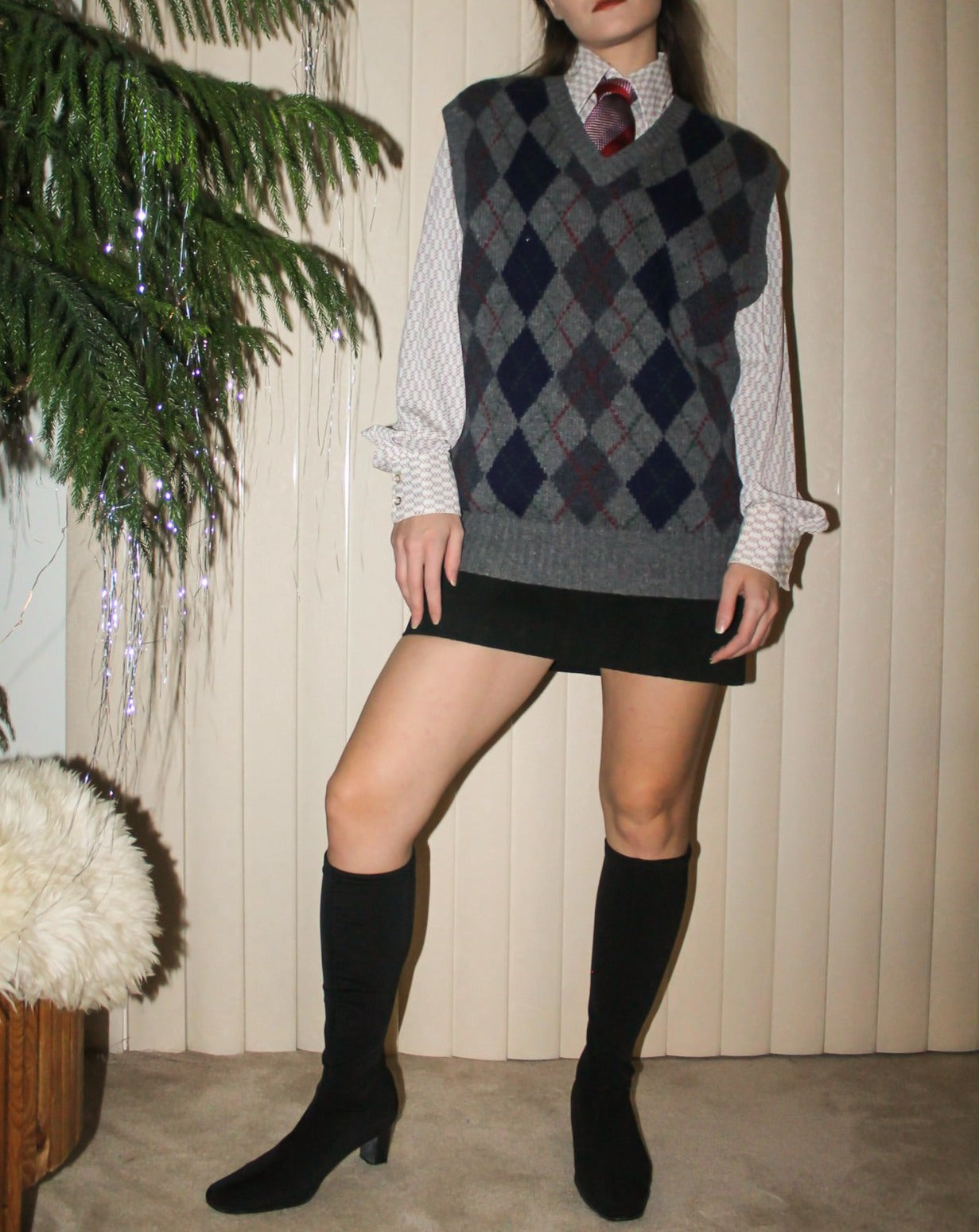 90s Par Four Argyle Wool Sweater Vest (Mens L)