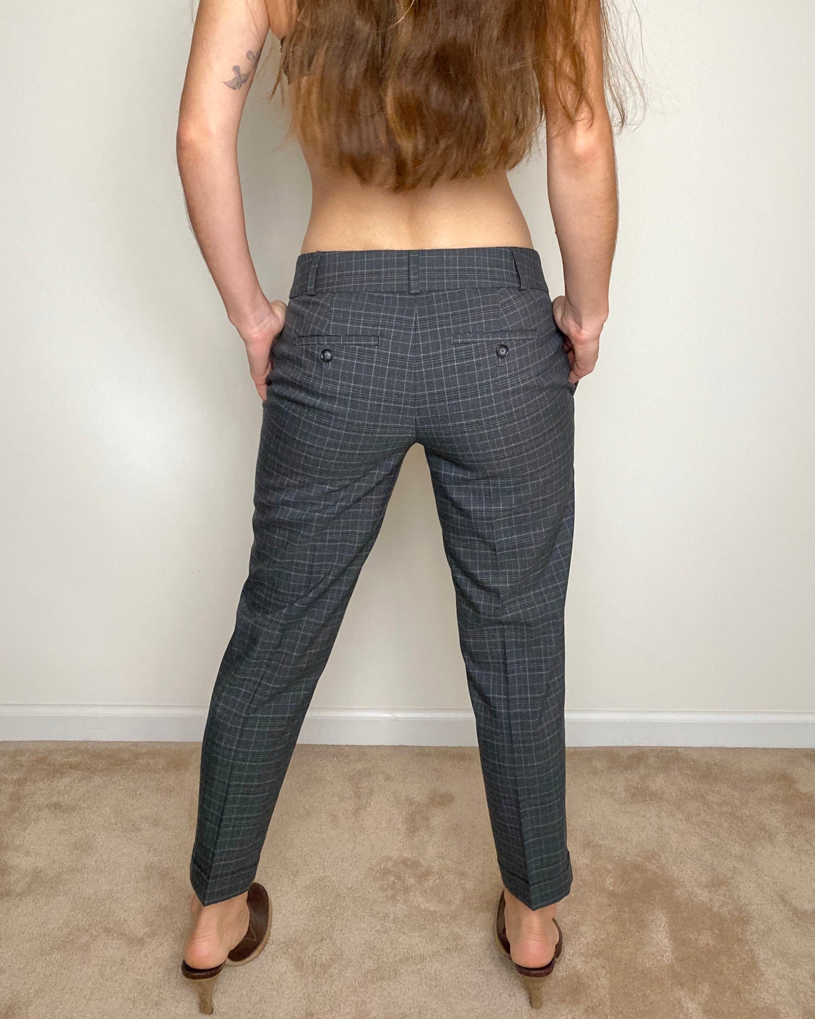 Relaxed Plaid Suit Trouser (size 2 Petite)