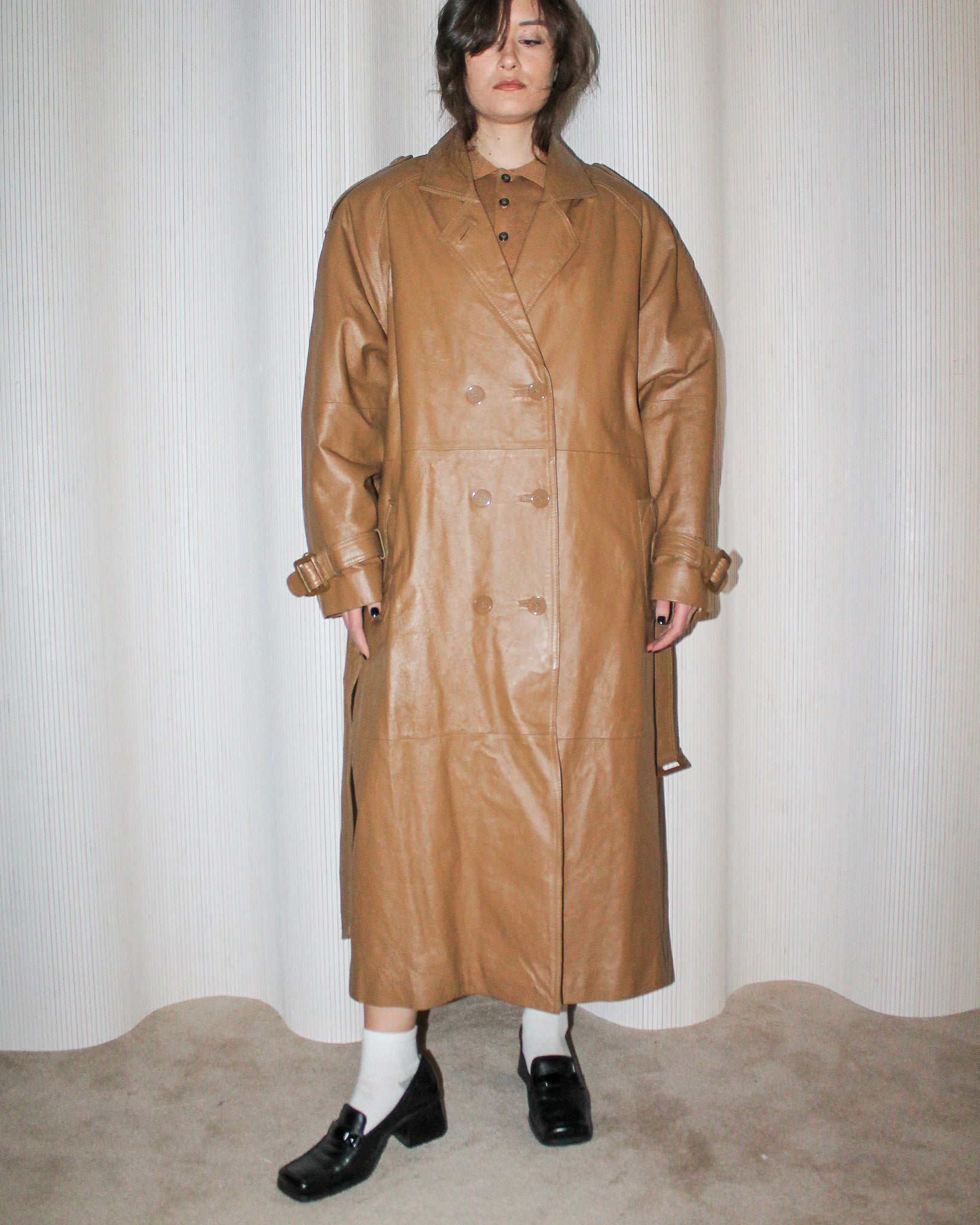 Tan Leather Trench (L)