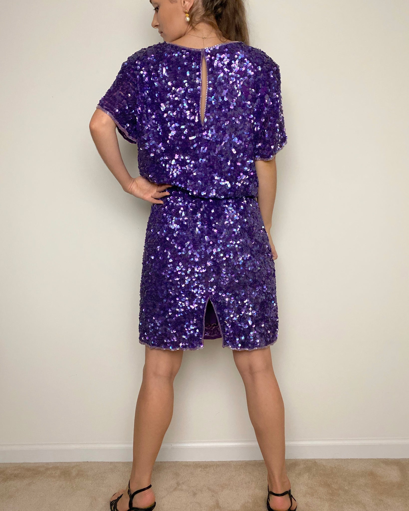 Purple Sequin Dress (fits S-L)
