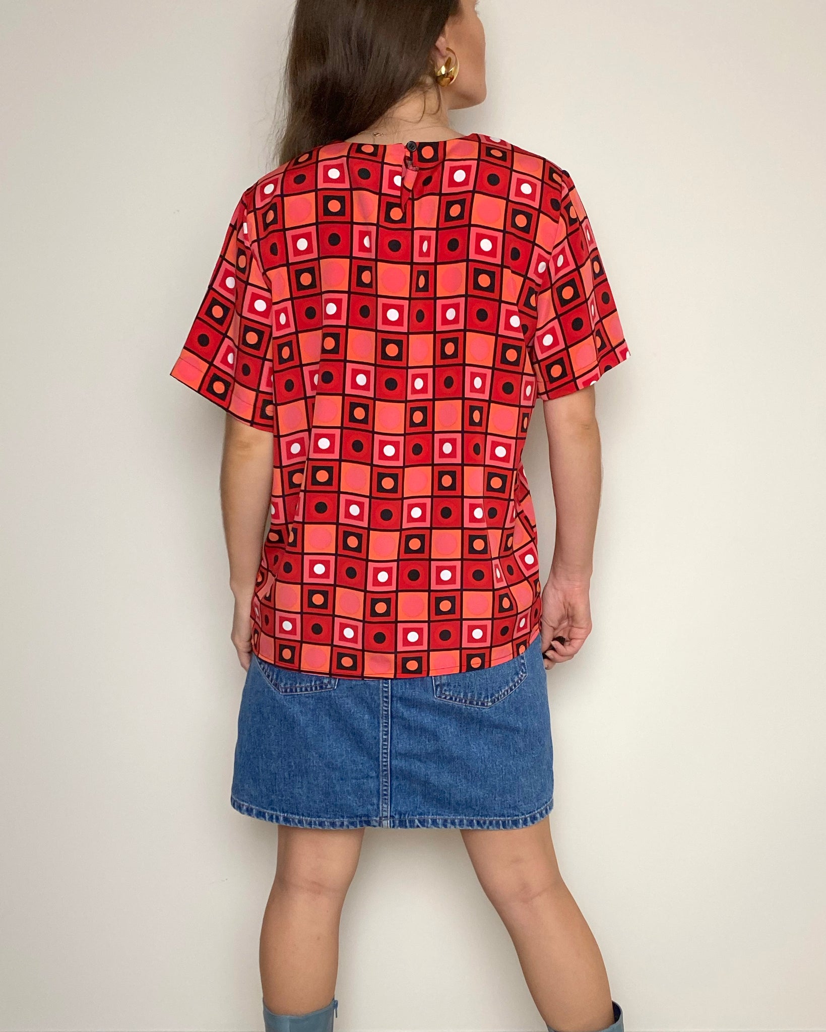 90s Square Blouse (fits S/M)