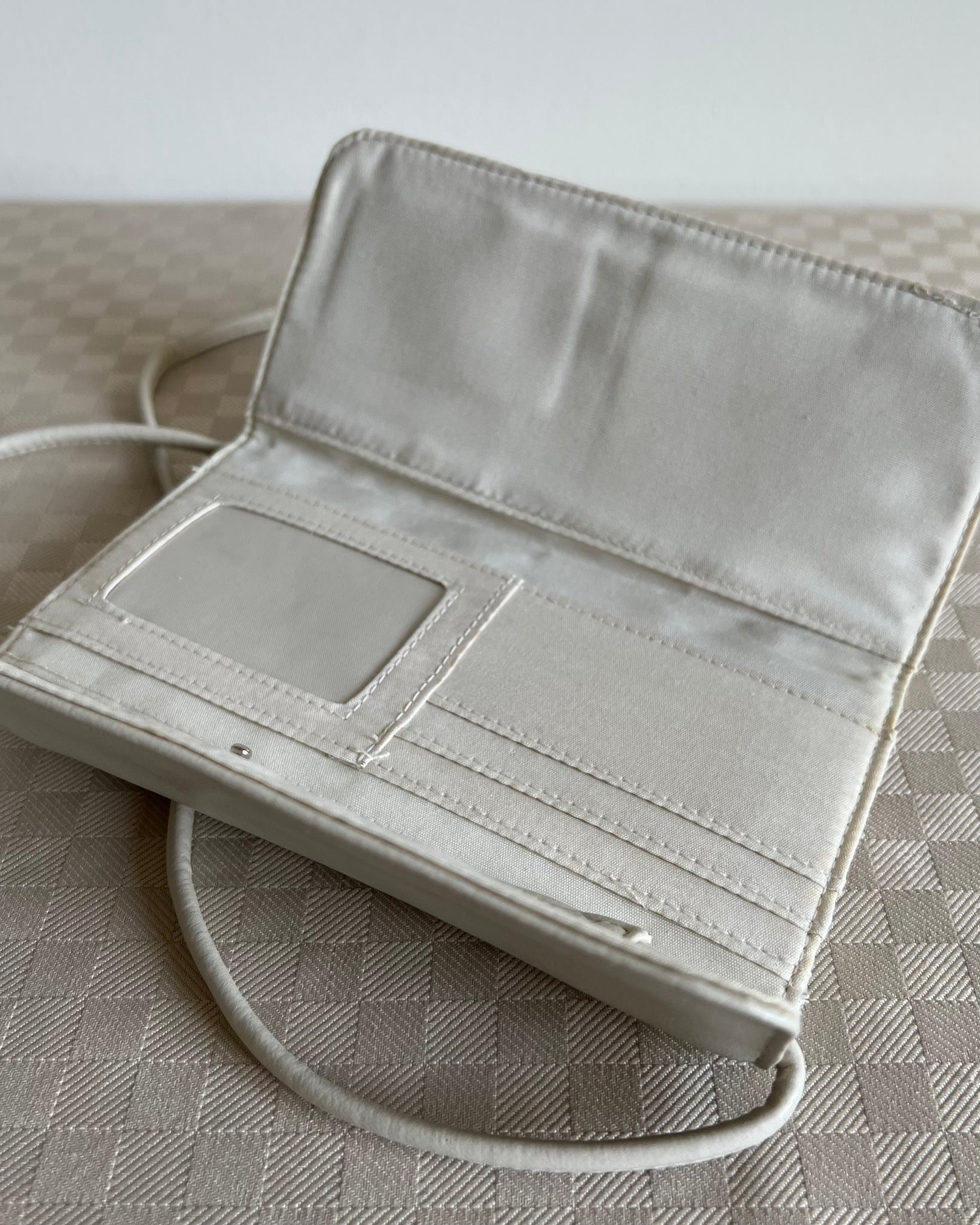 90s Cream Leather Wallet Purse
