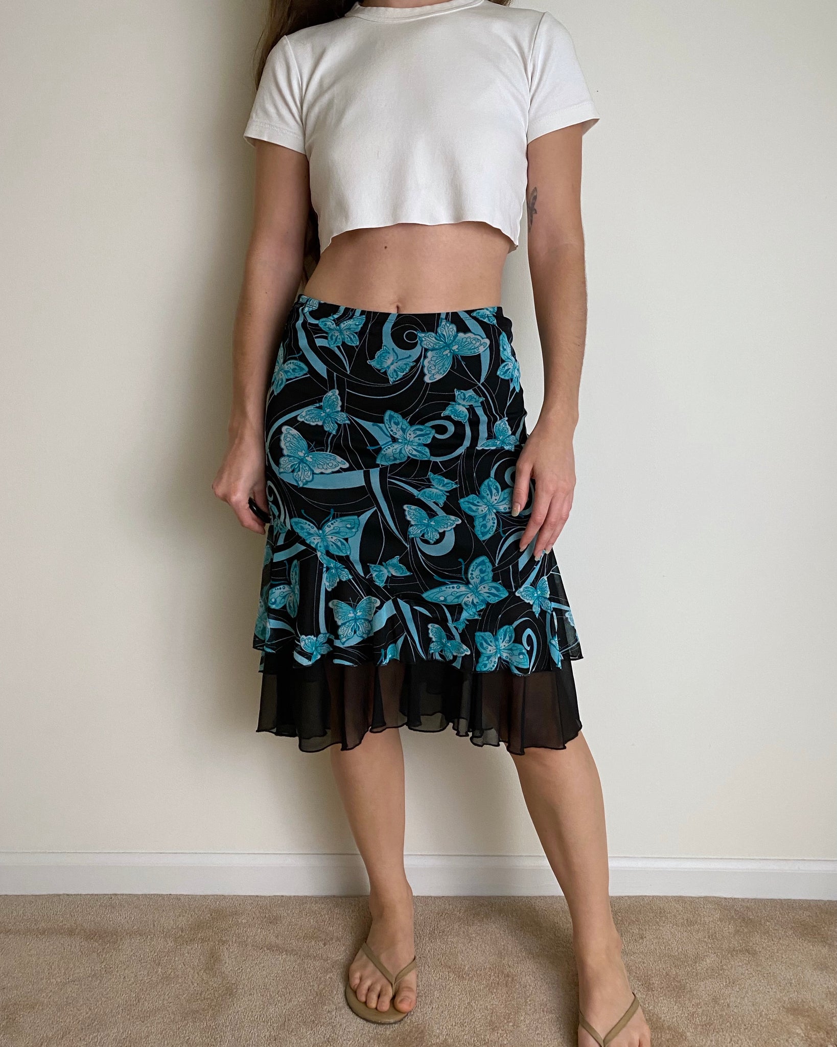 90s My Michelle Butterfly midi skirt (fits XS/S)