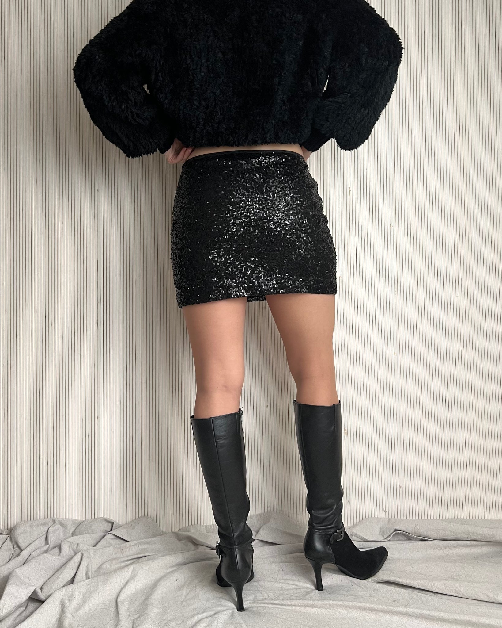 Y2k Express Sequin Mini Skirt (Size S)