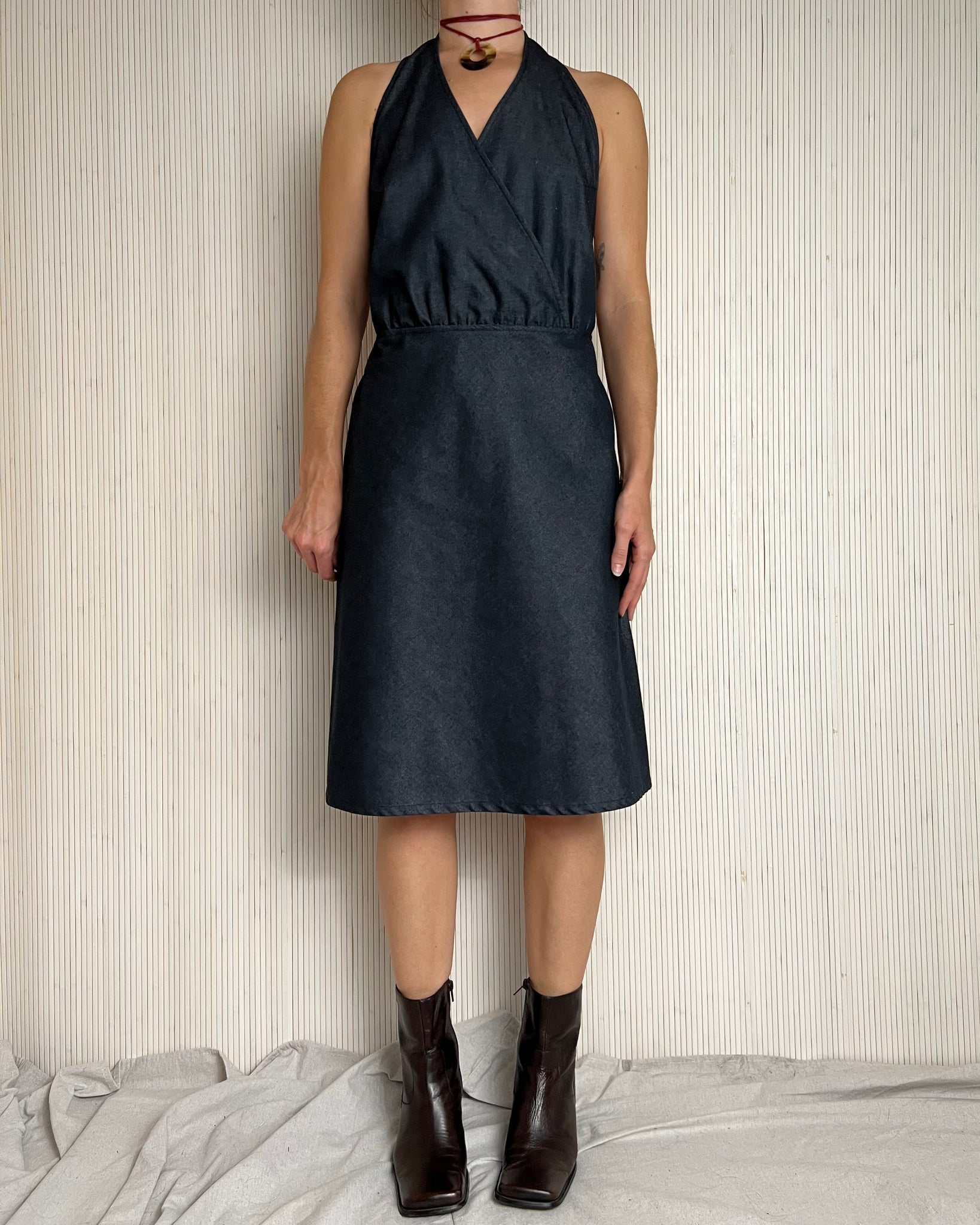 Y2k DKNY Denim Halter Dress (Fits M)