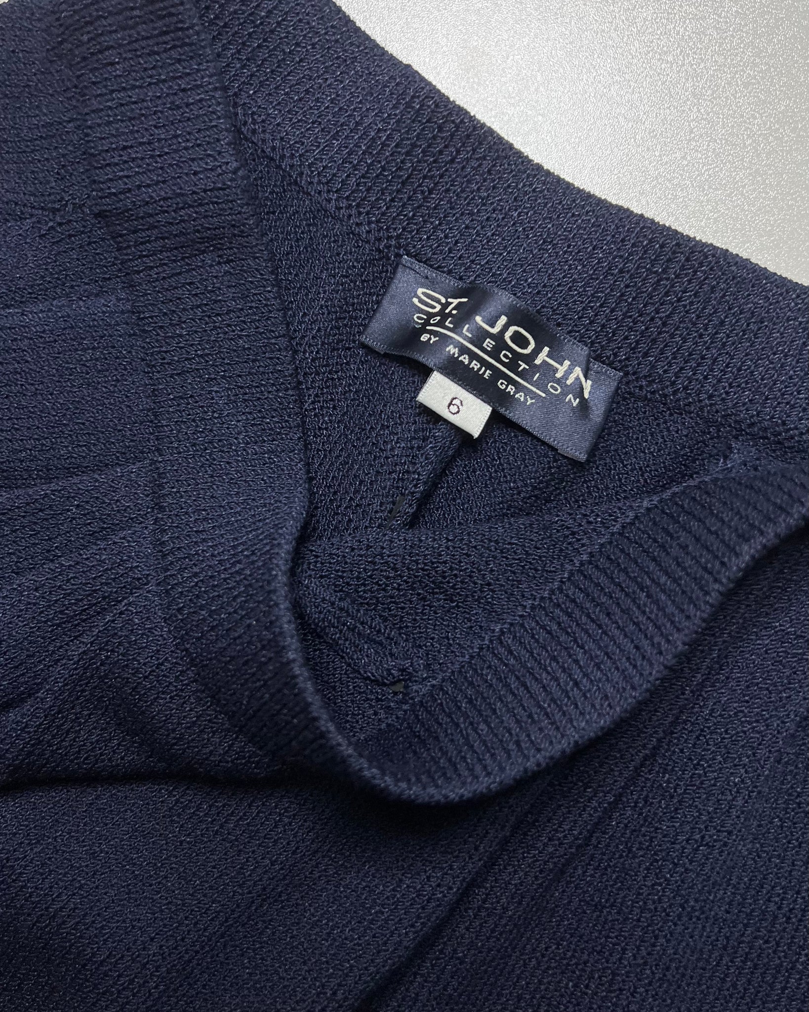 90s Navy Knit Trouser (Size 6)