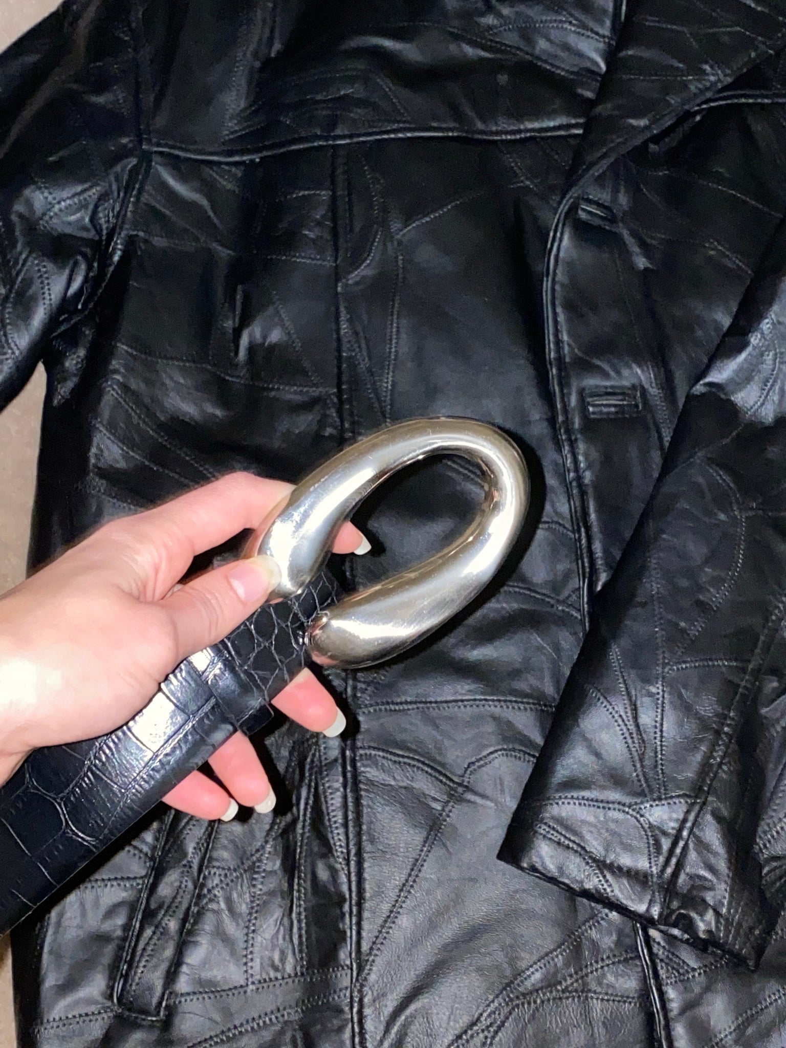 Black Leather Belt (size L)
