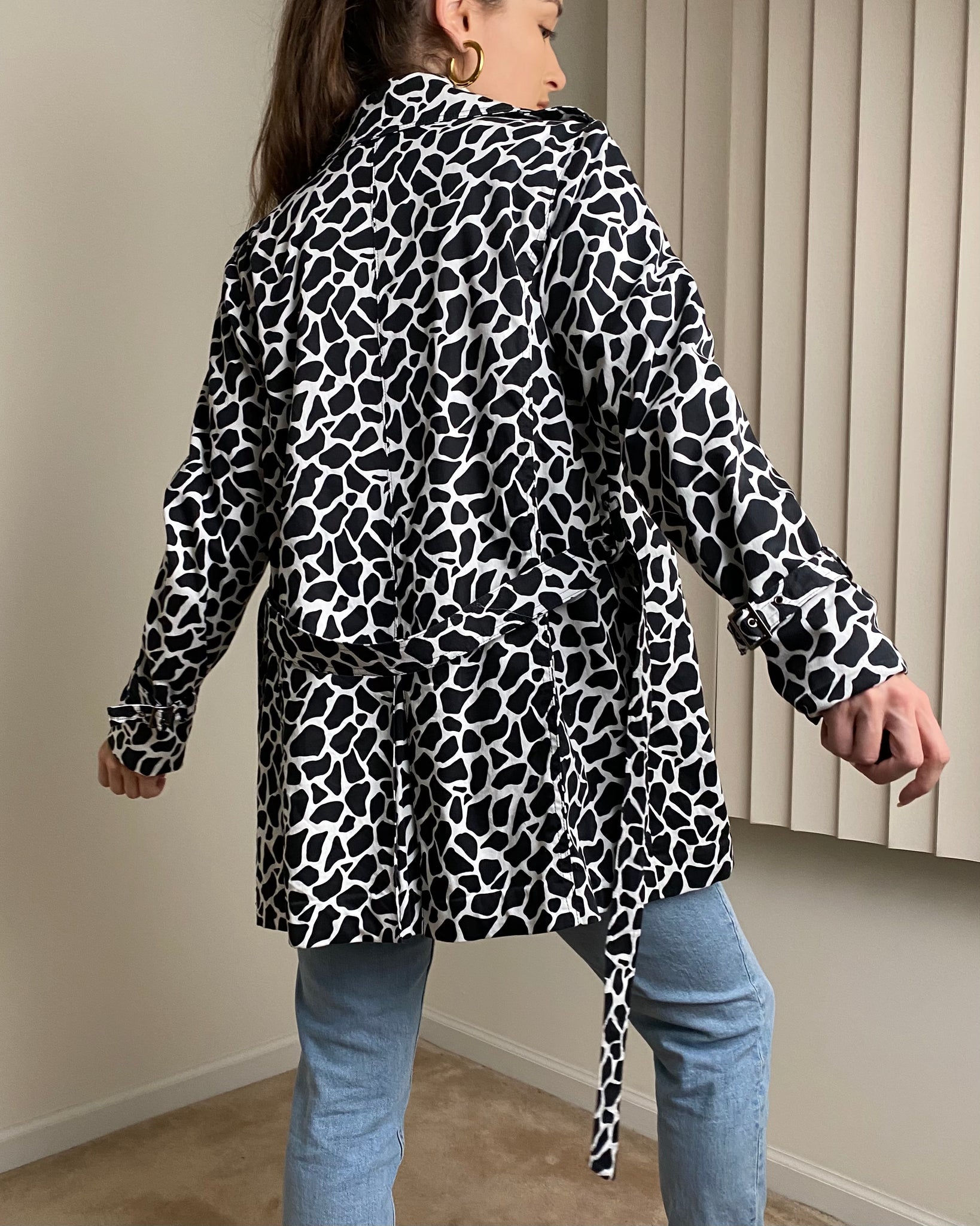 Y2k Giraffe Trench Coat (size S)