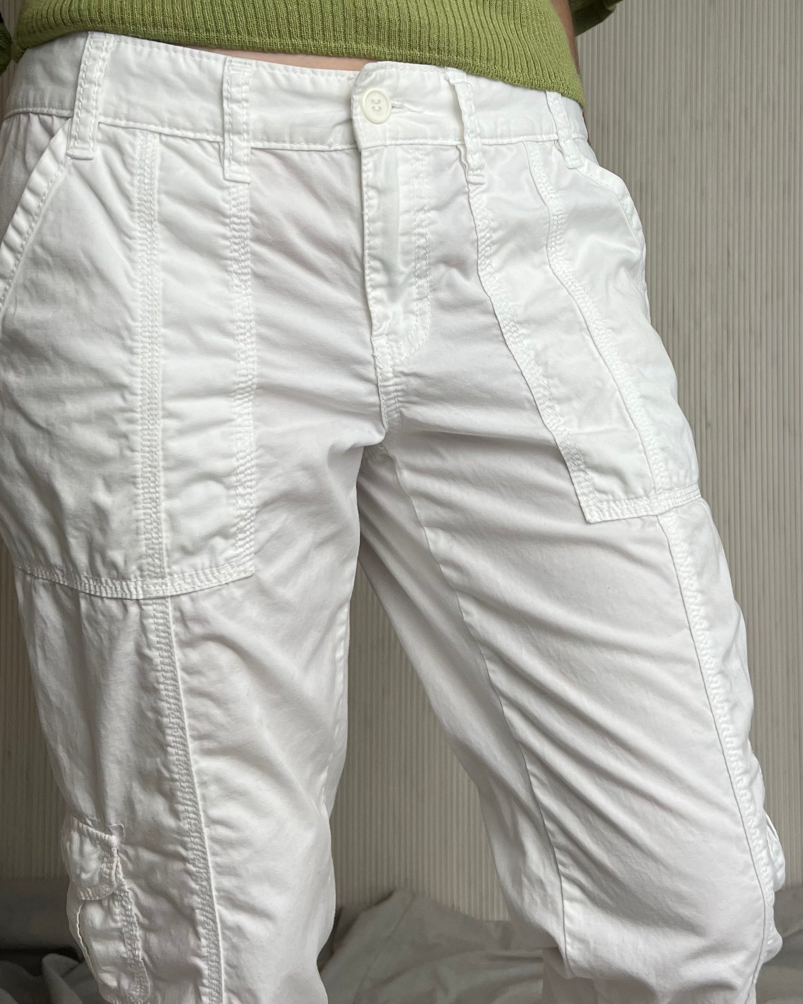 CK 100% Cotton White Cargo Pants (Fits XS-M)