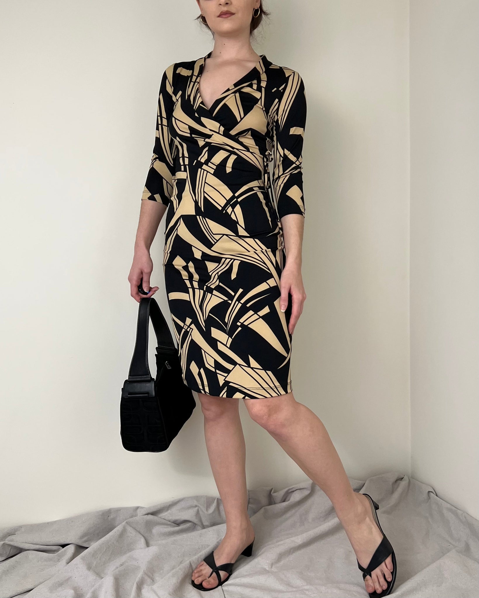 Y2k Abstract Deco Print Dress (Fits XS/S)
