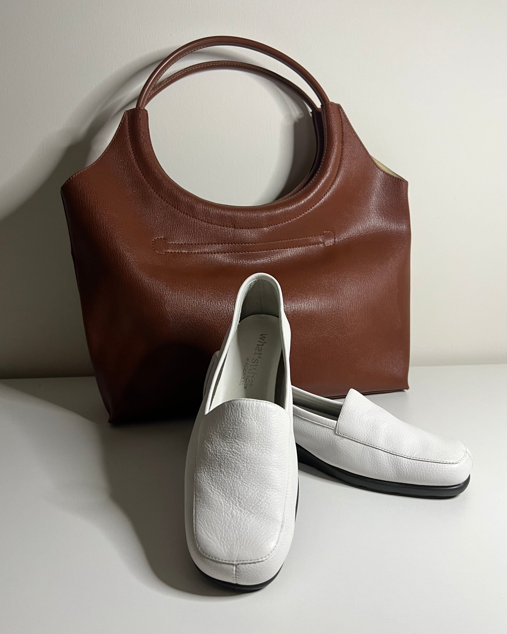White Leather Loafers (Women's 8)