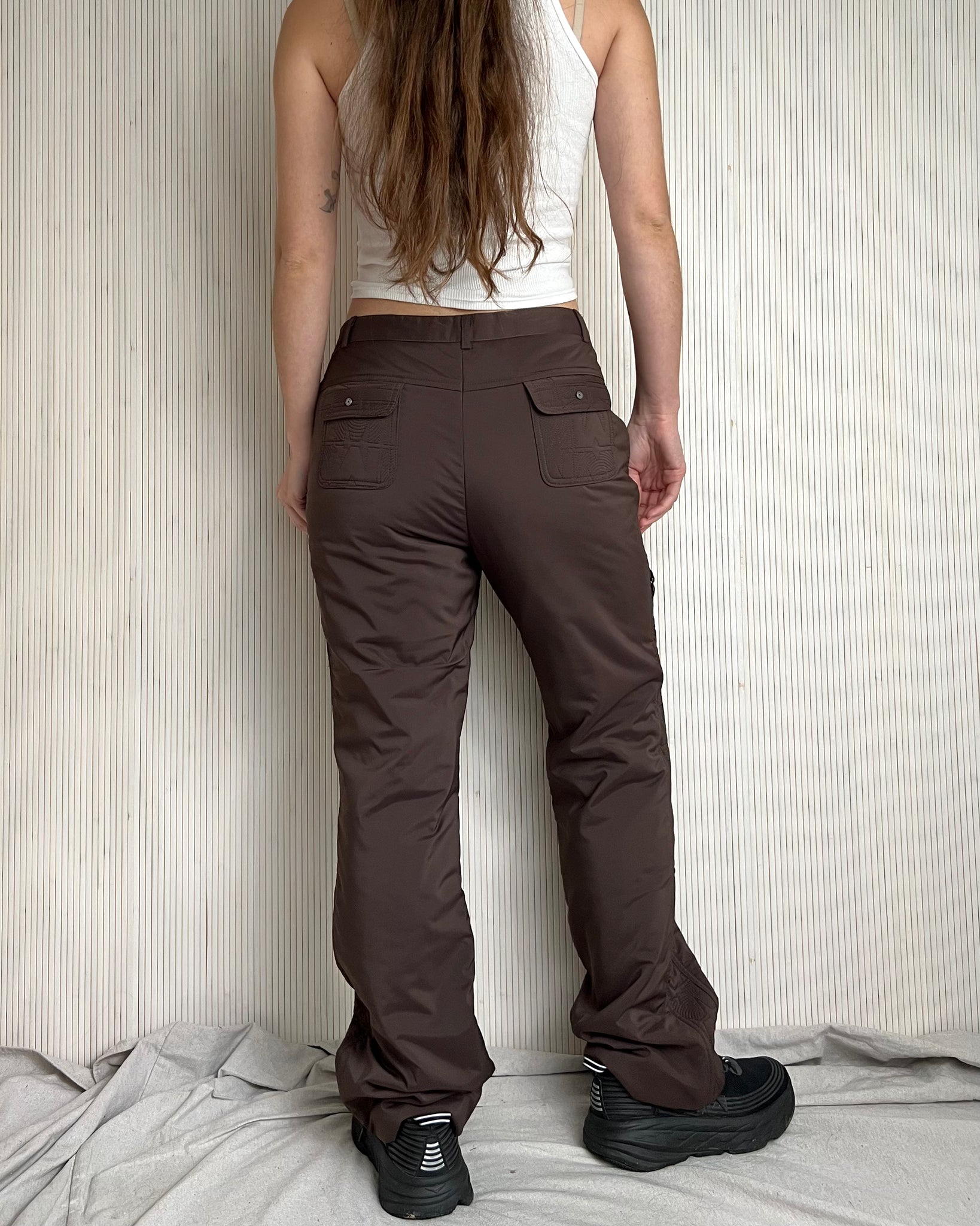 Brown Puffer Pants (Fits S)