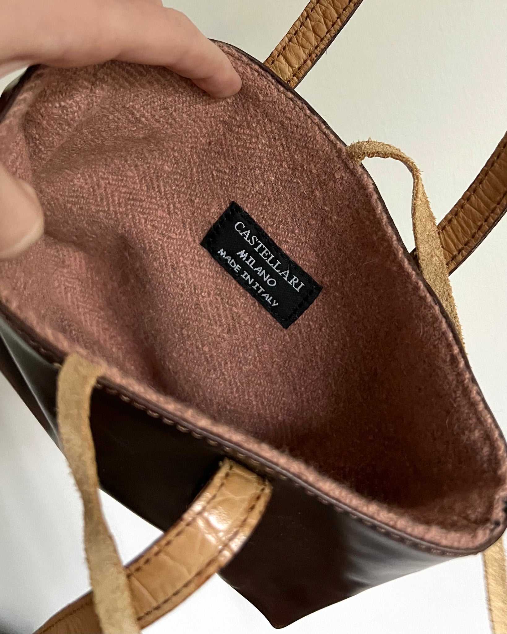 Italian Brown Leather Handbag