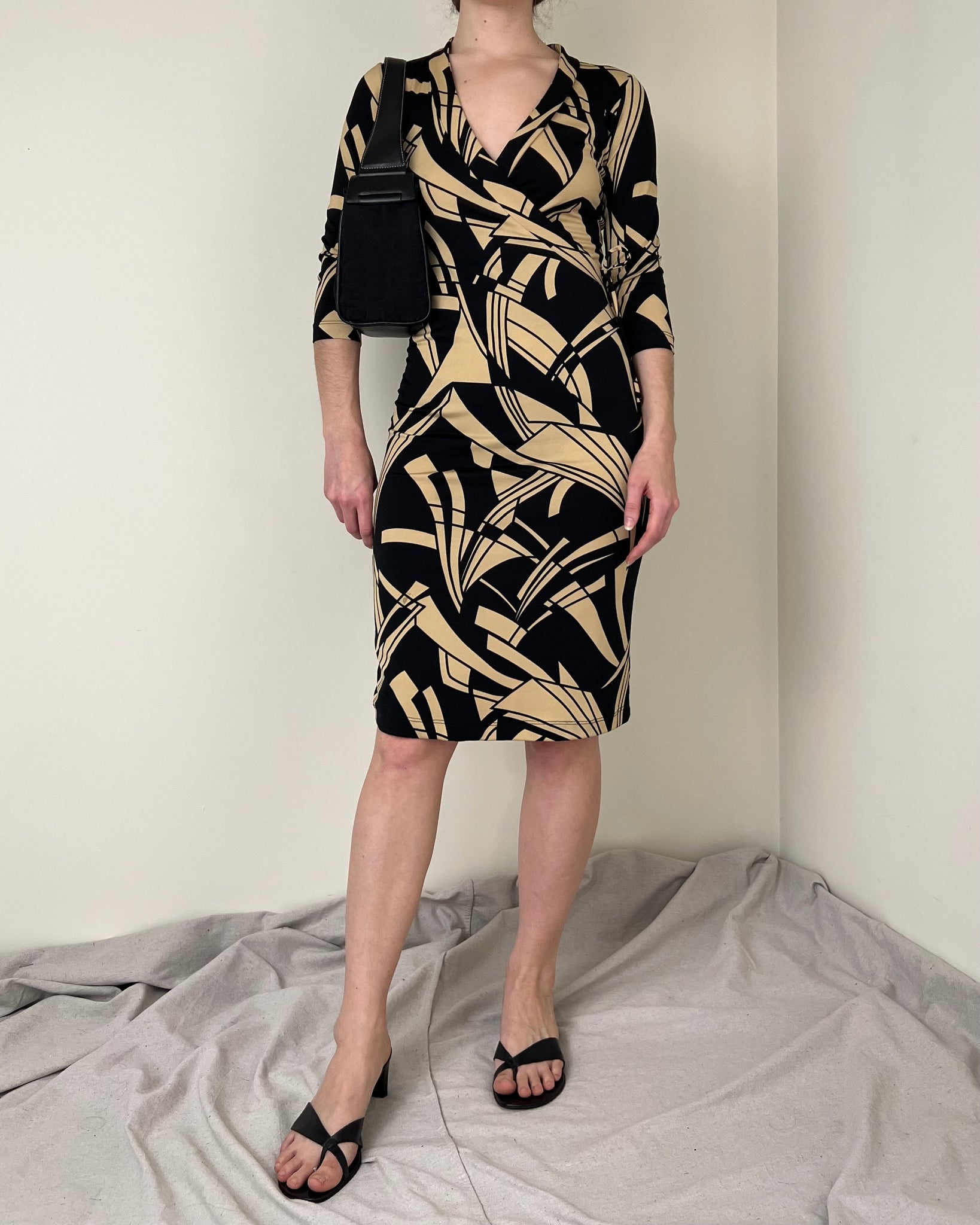 Y2k Abstract Deco Print Dress (Fits XS/S)