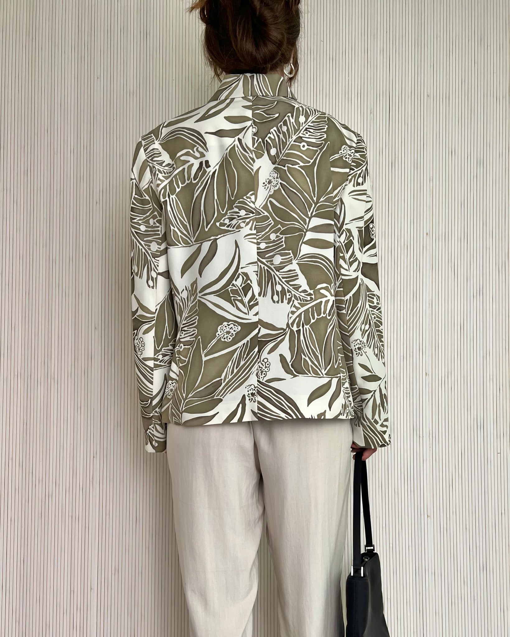 90s Palm Print Blazer Jacket (Fits M/L)