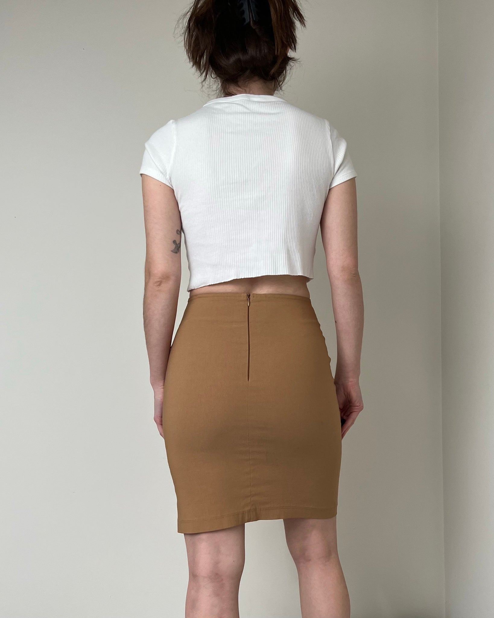 Y2k Morgan Camel Tan Skirt (Fits XS)
