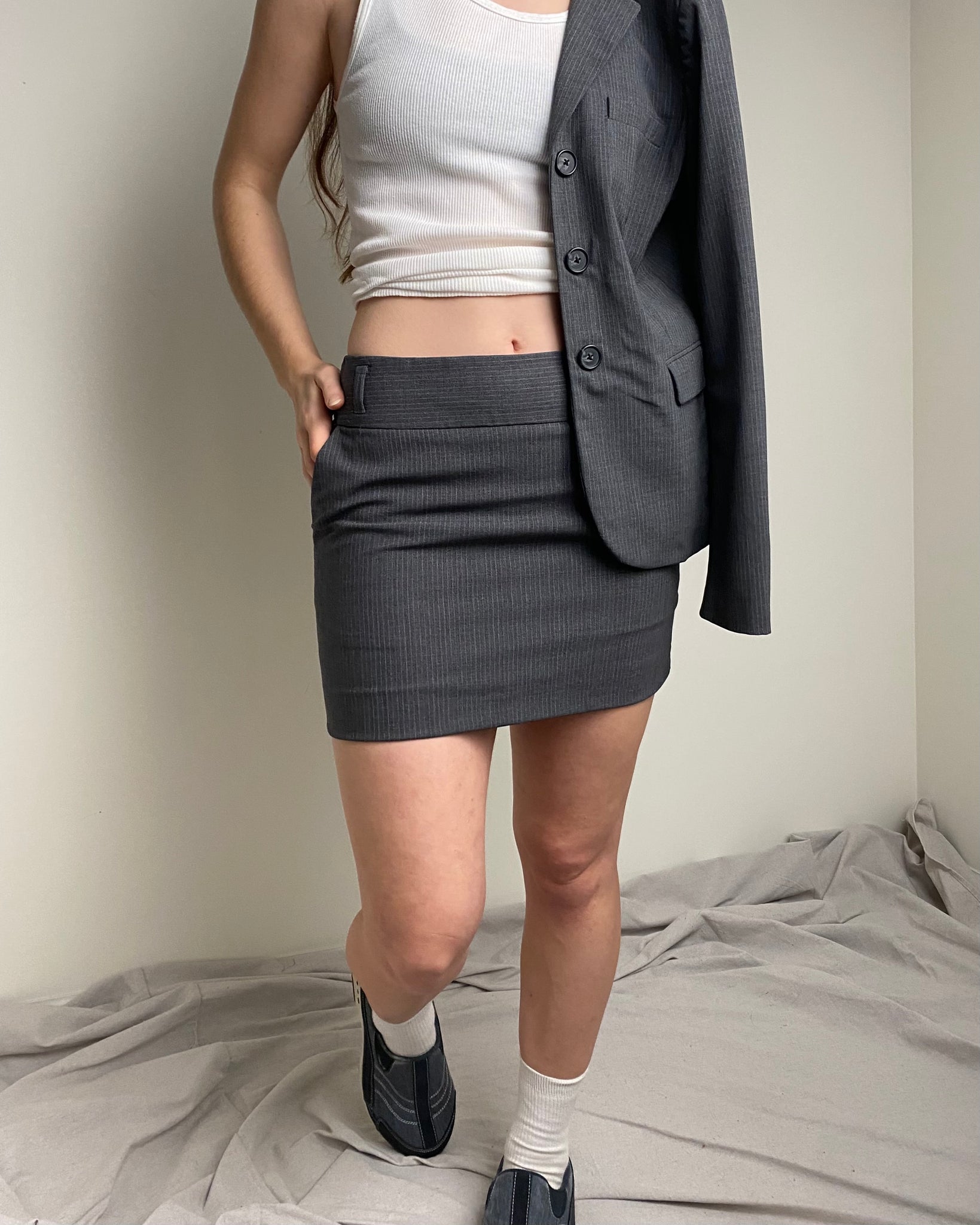 Pinstripe Skirt Suit (size 0)