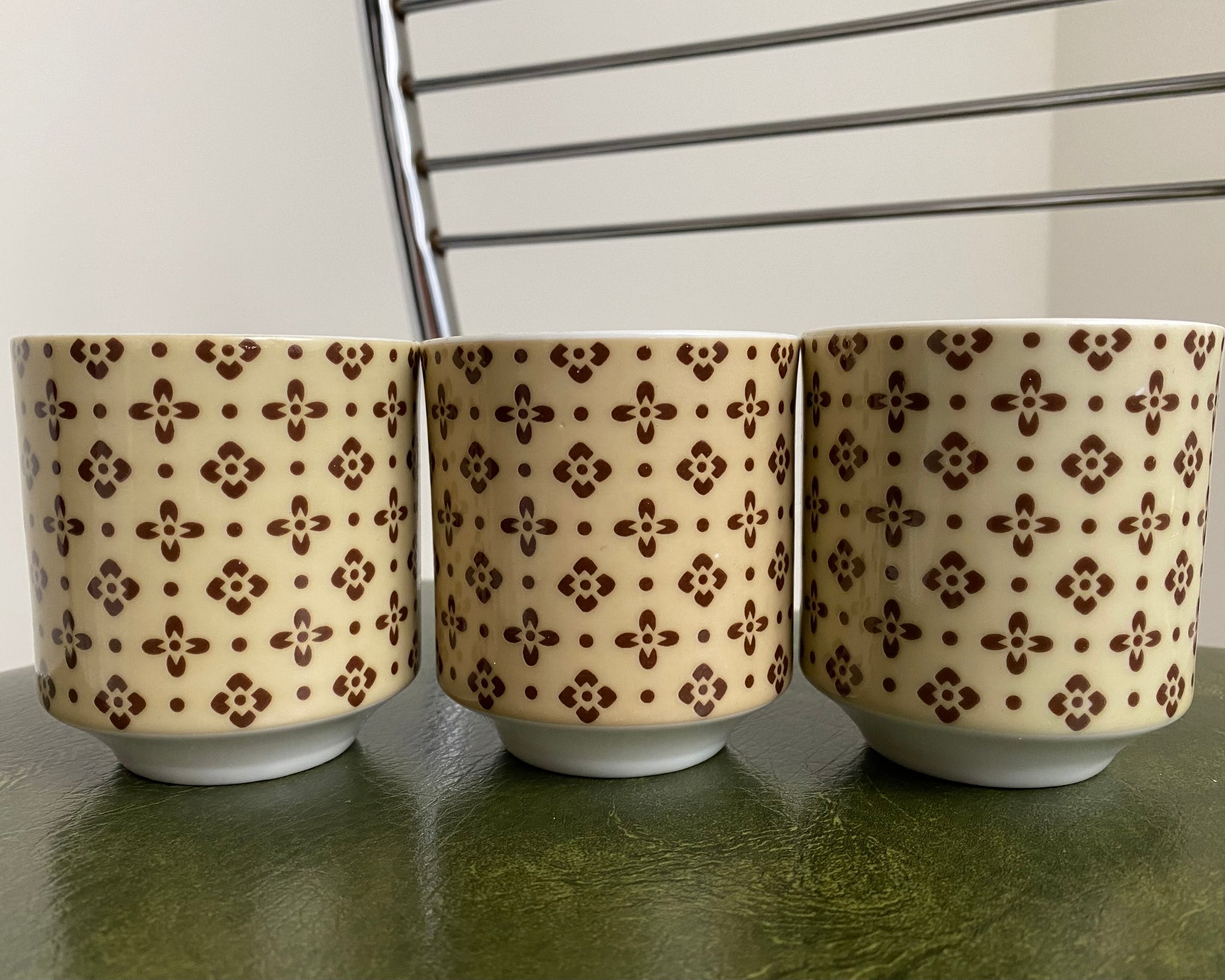 60s Mod Matching Patterned Mug & Plate (set of 3)