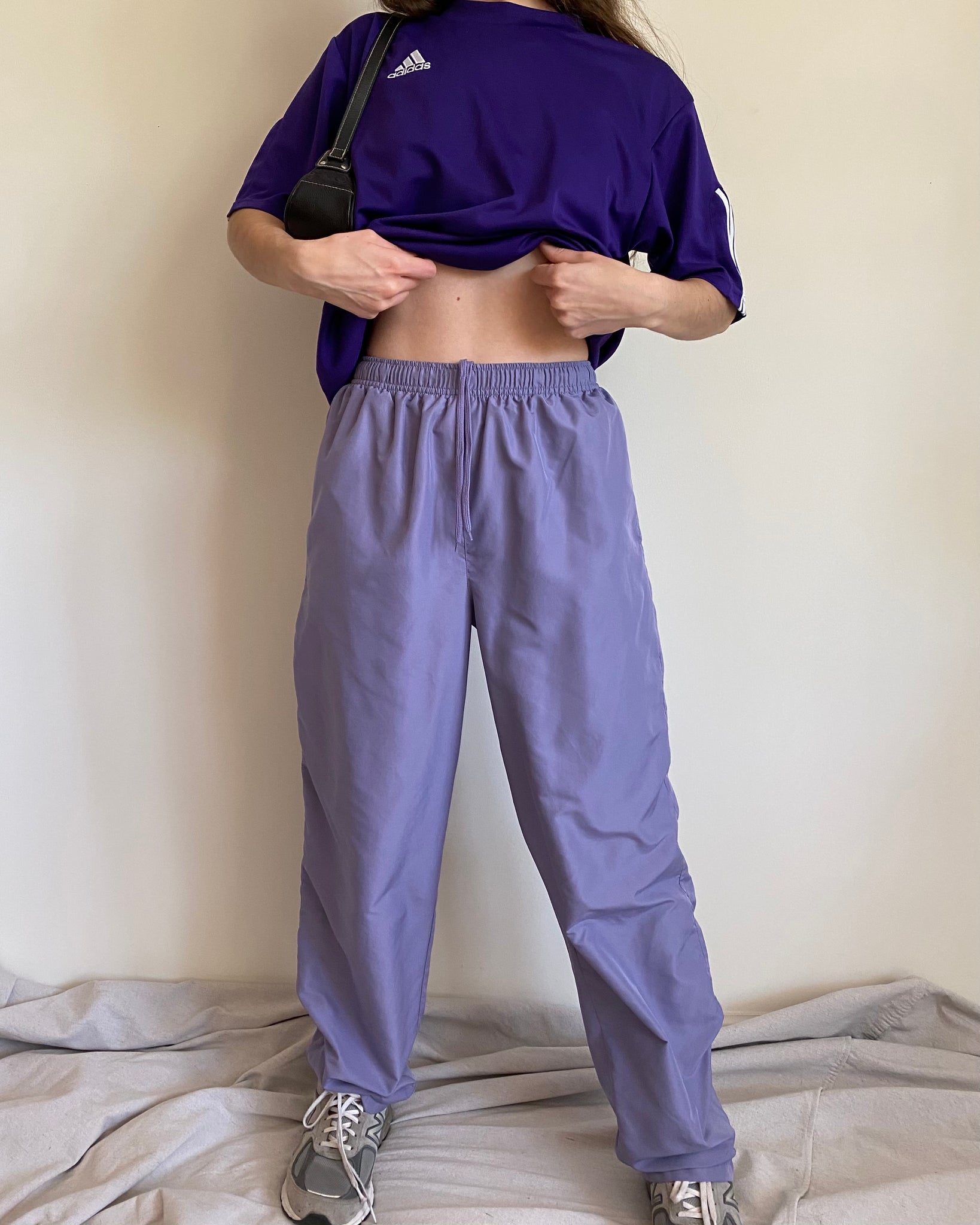 90s Cherokee Lavender Windbreaker Pants (fits S)