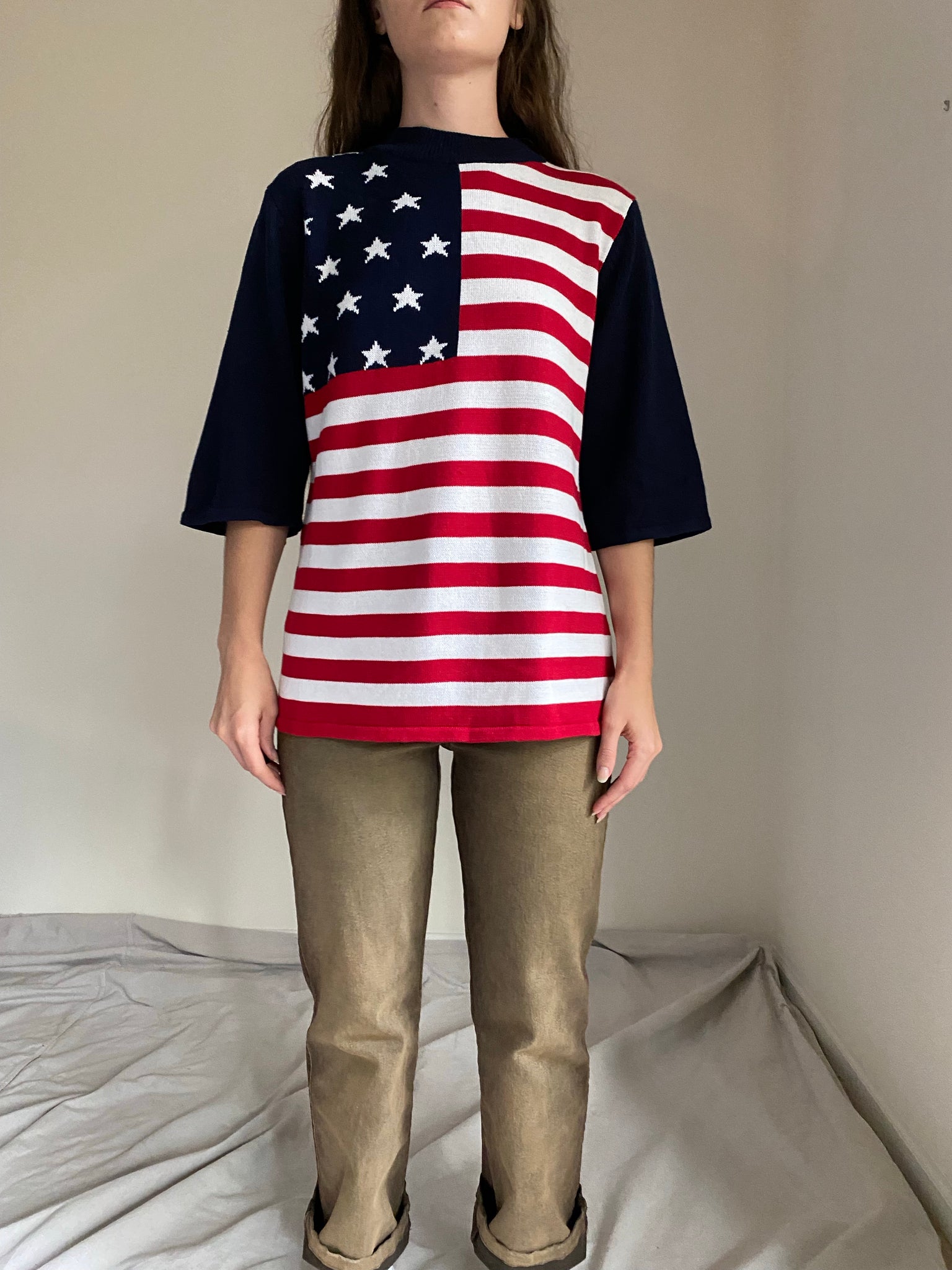 80s Sideffects American Flag Sweater (Size M)