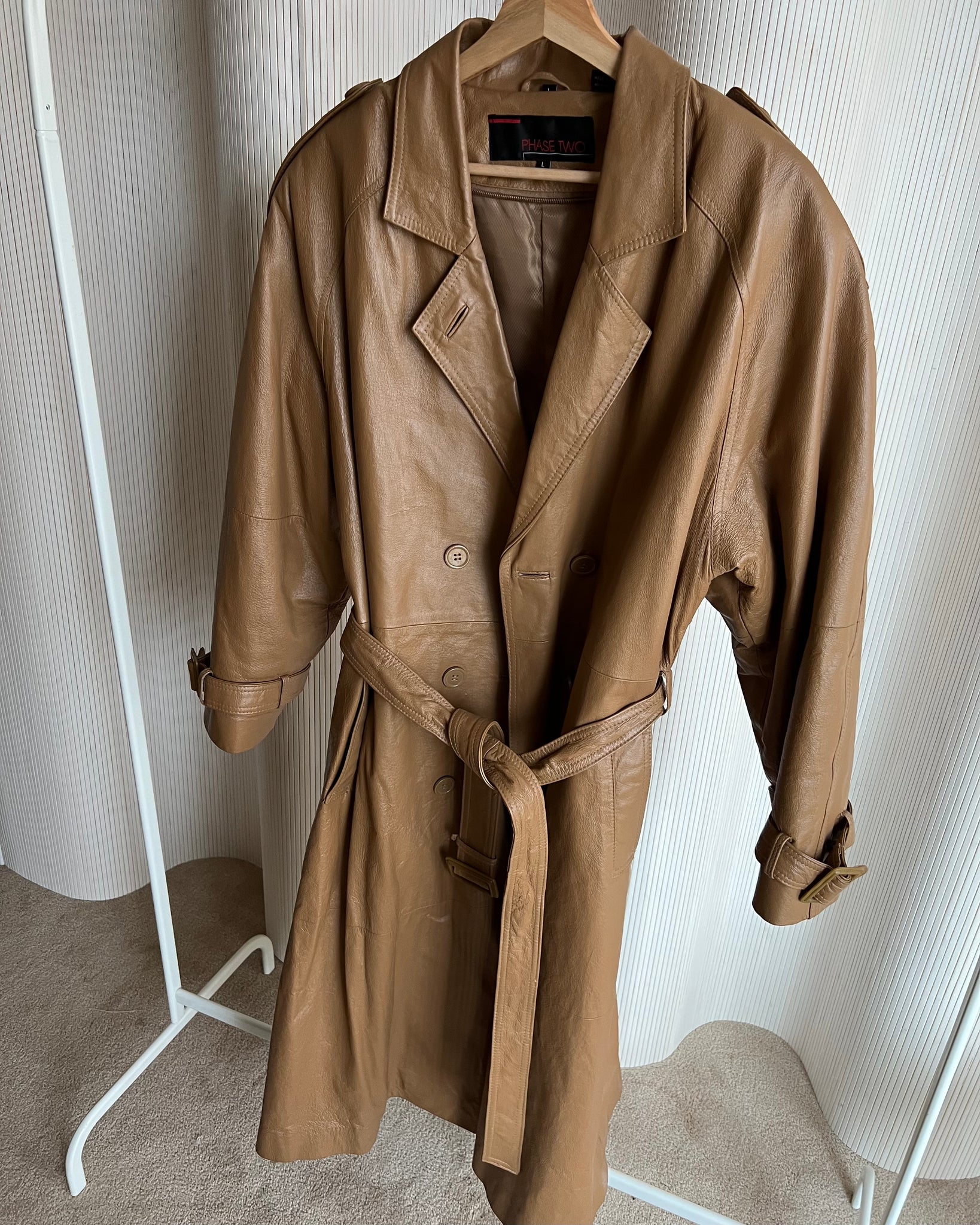 Tan Leather Trench (L)