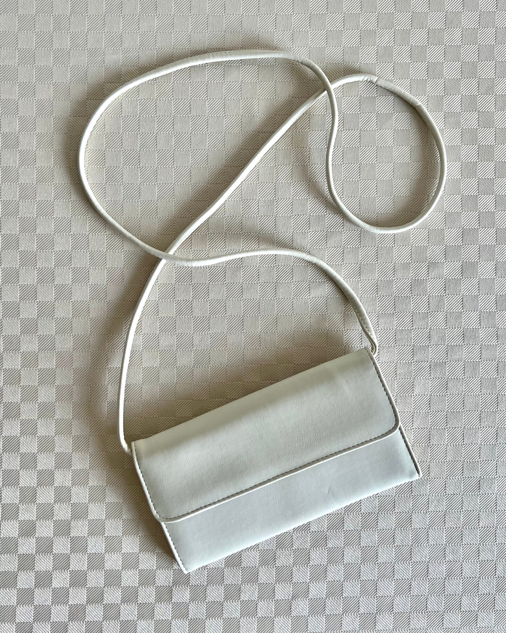 90s Cream Leather Wallet Purse