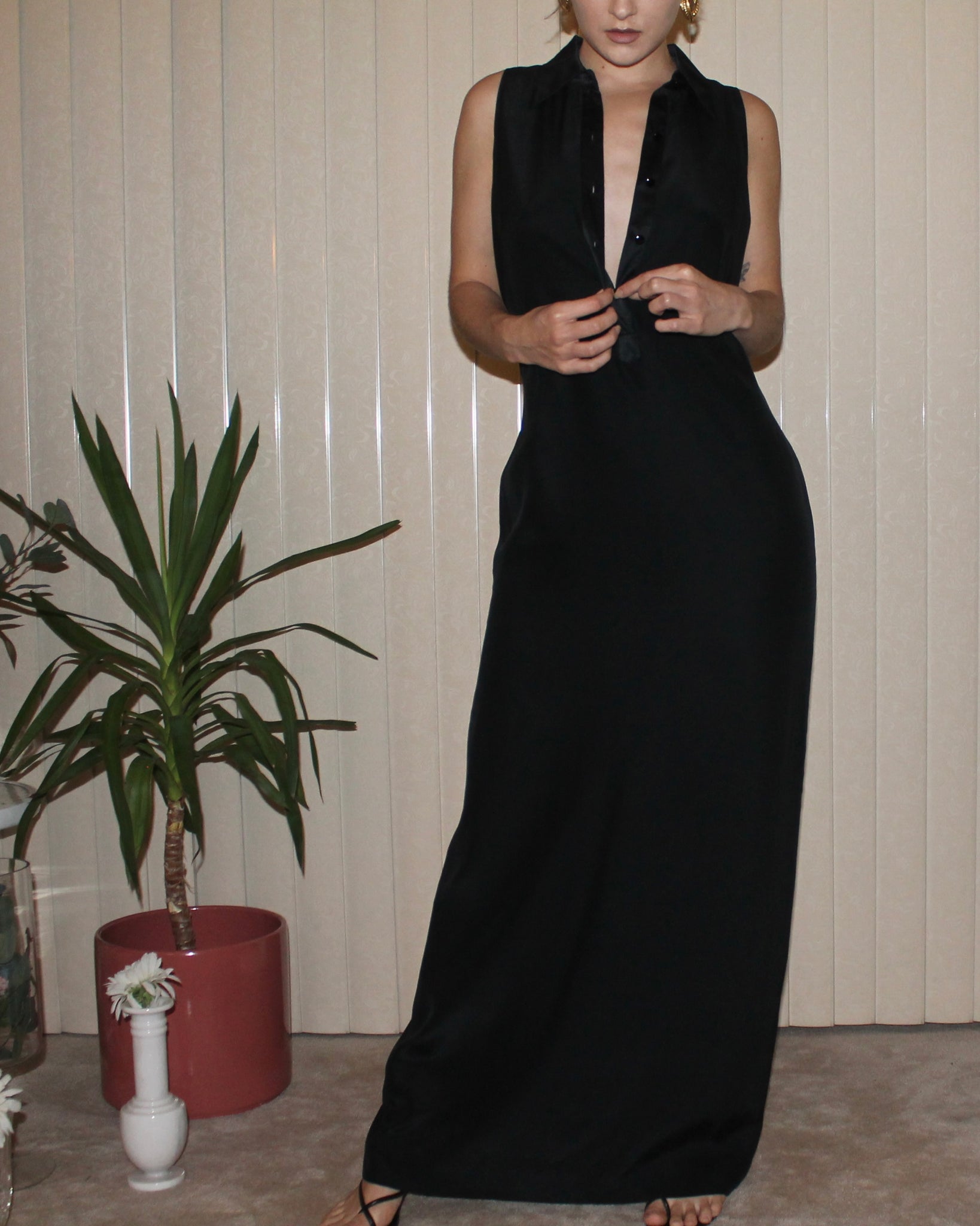 Ralph Lauren Black Silk Evening Dress (size 6)