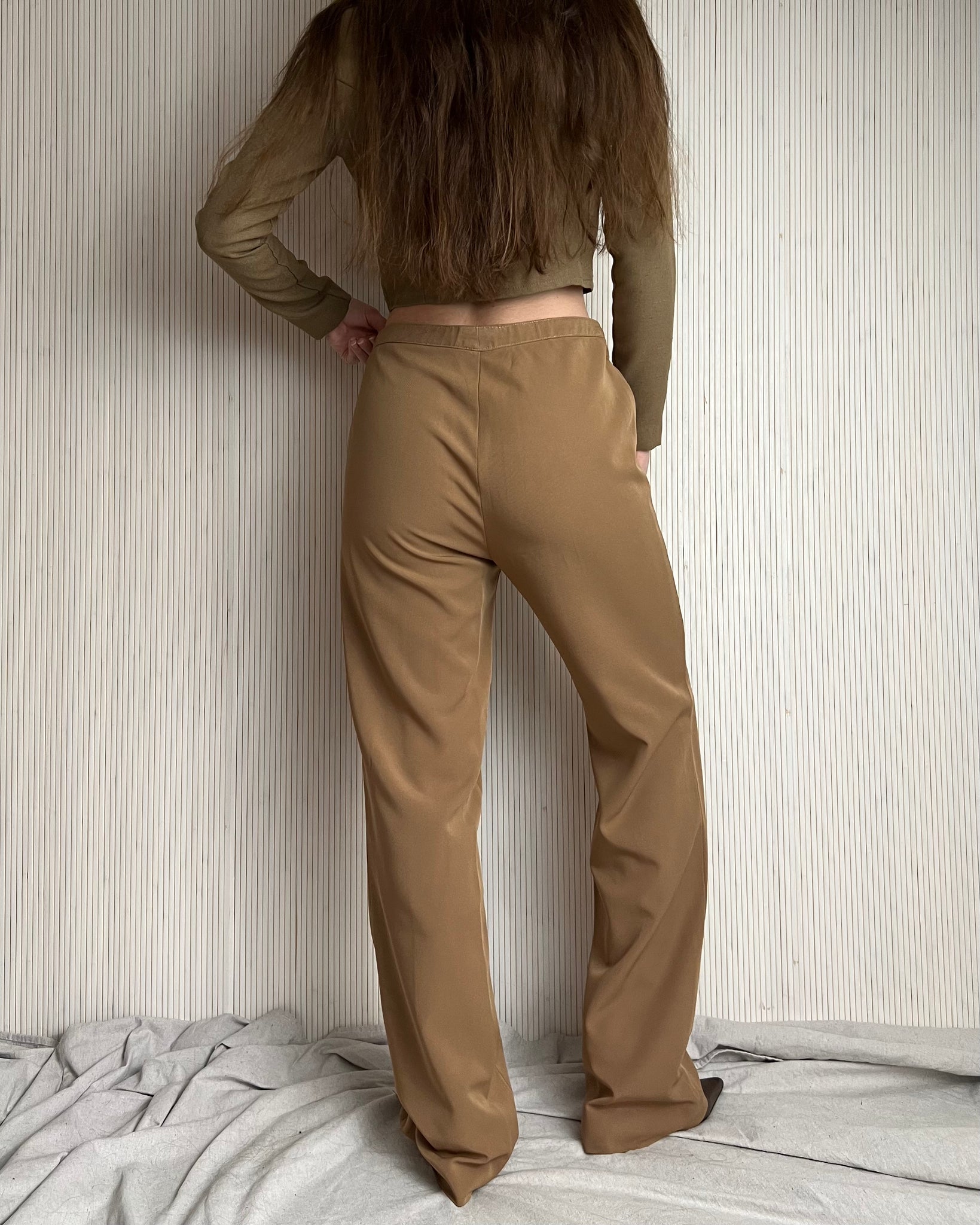High Waist Tan Trouser (Waist 29")