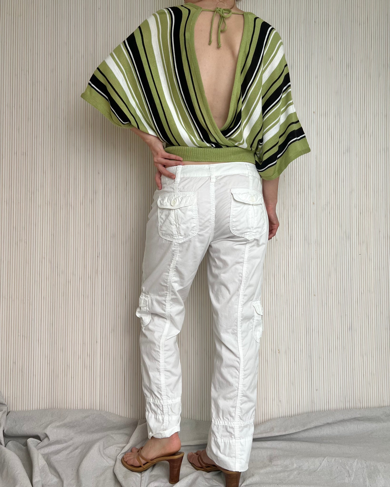 CK 100% Cotton White Cargo Pants (Fits XS-M)