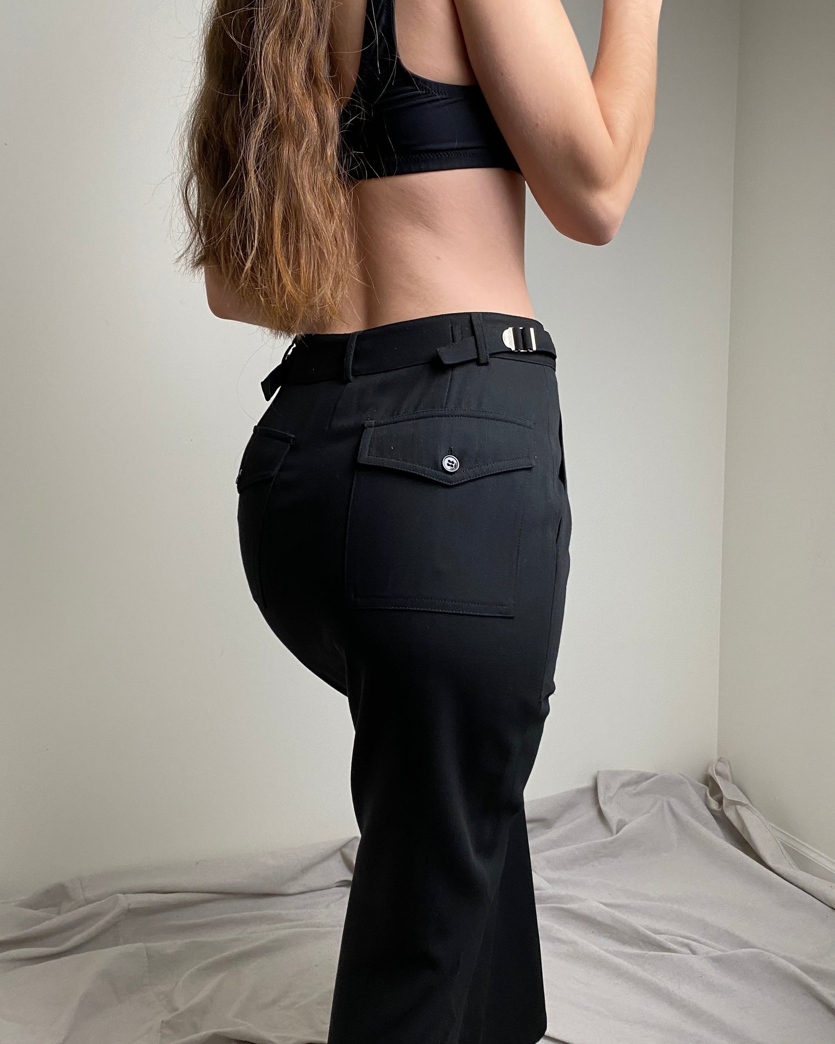 90s Black Maxi Skirt Suit (size 4)