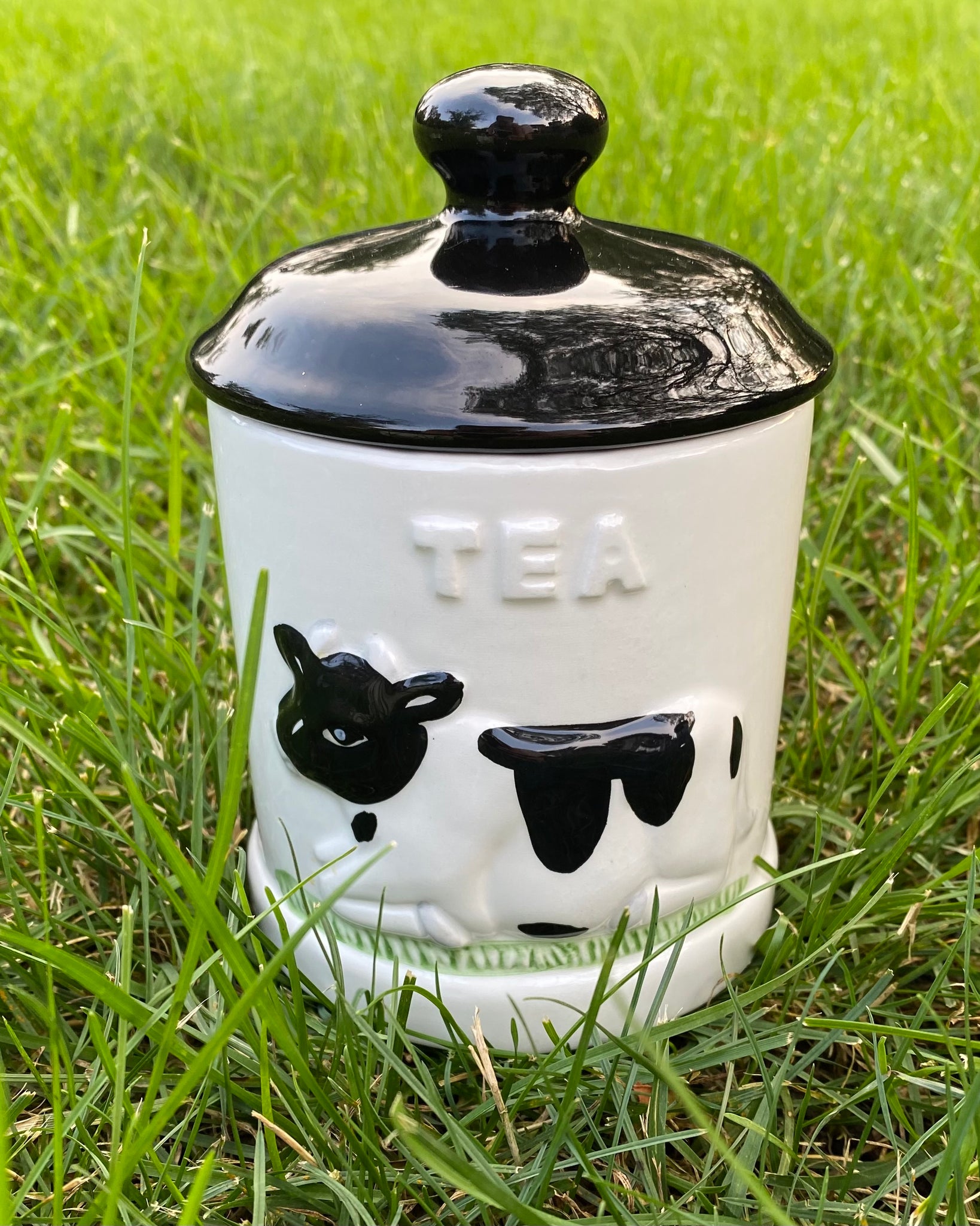 Tea & Coffee Ceramic Cow Canisters (Set of 2)