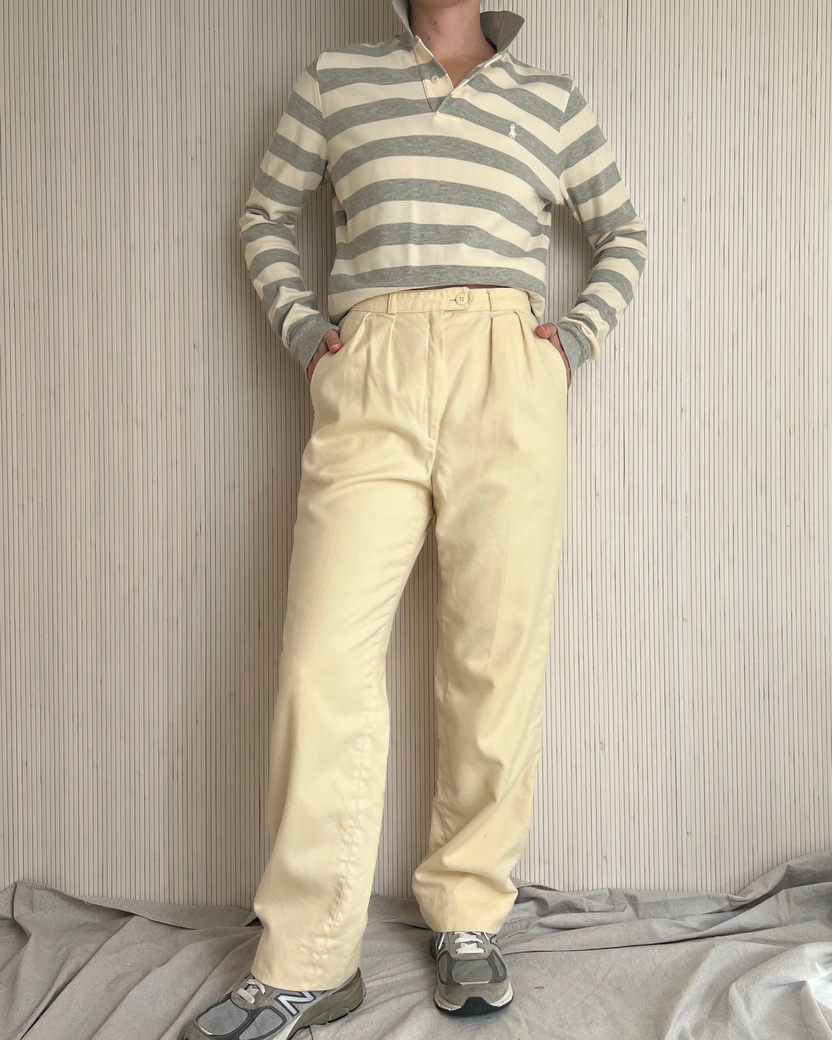 Striped Cotton Polo Shirt (Fits S)