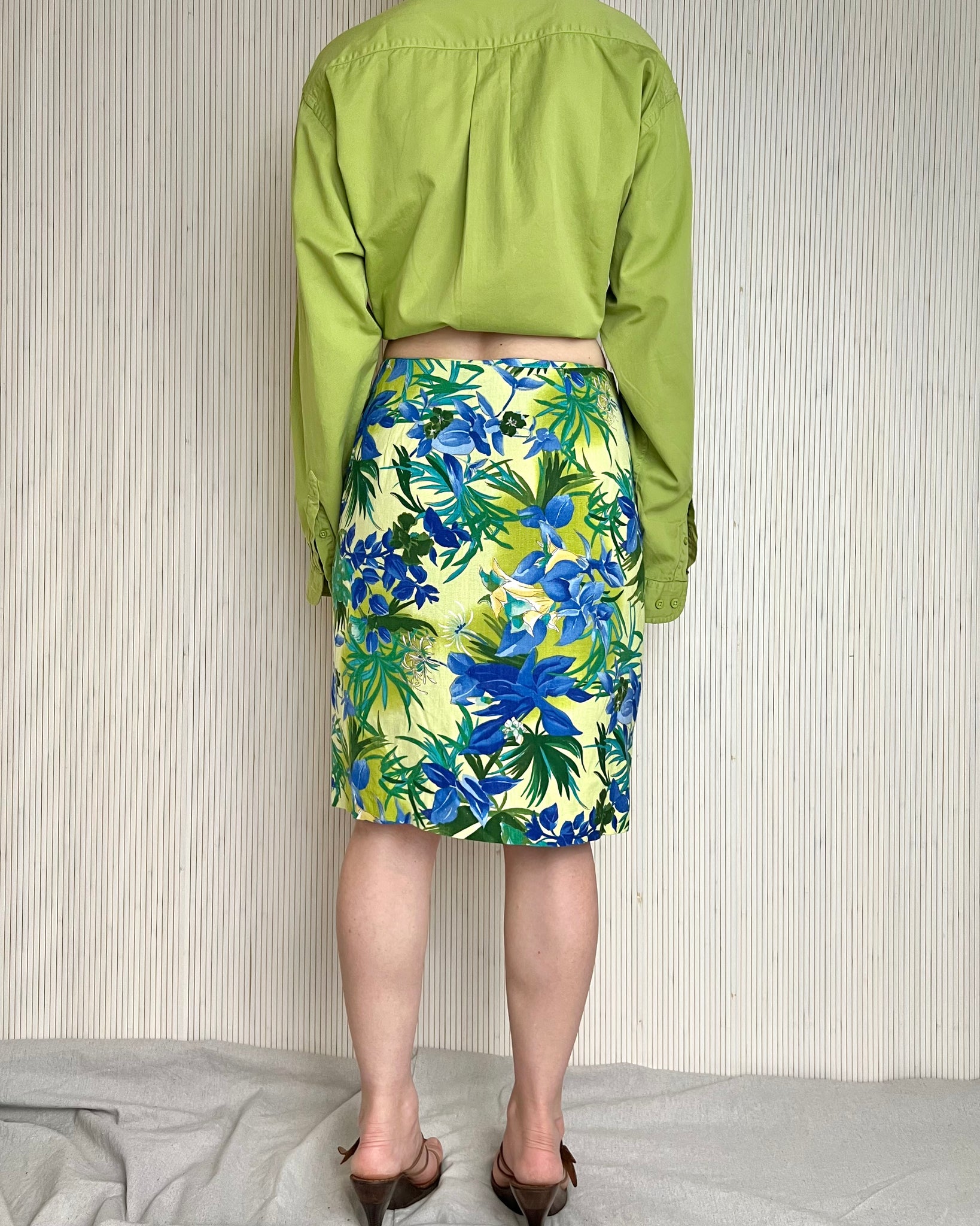 90s Tropical Wrap Skirt (Fits S)